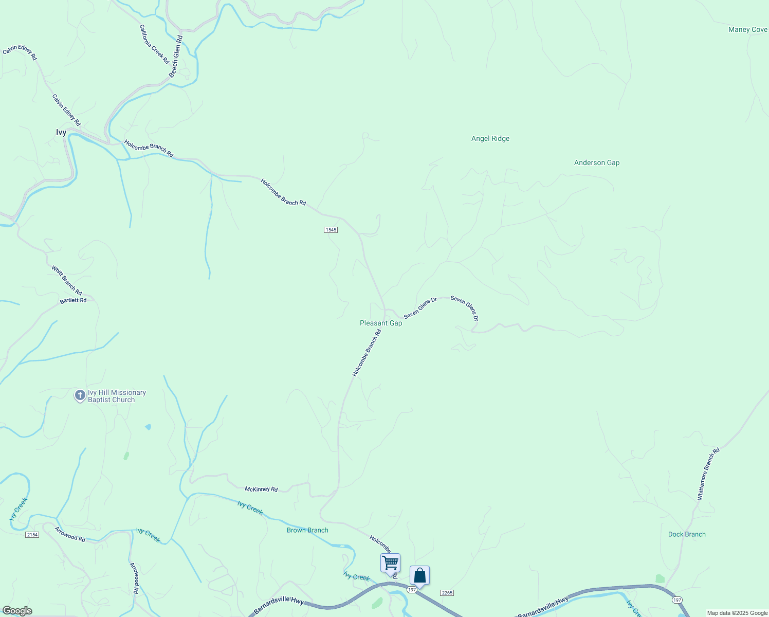 map of restaurants, bars, coffee shops, grocery stores, and more near 819 Holcombe Branch Road in Weaverville