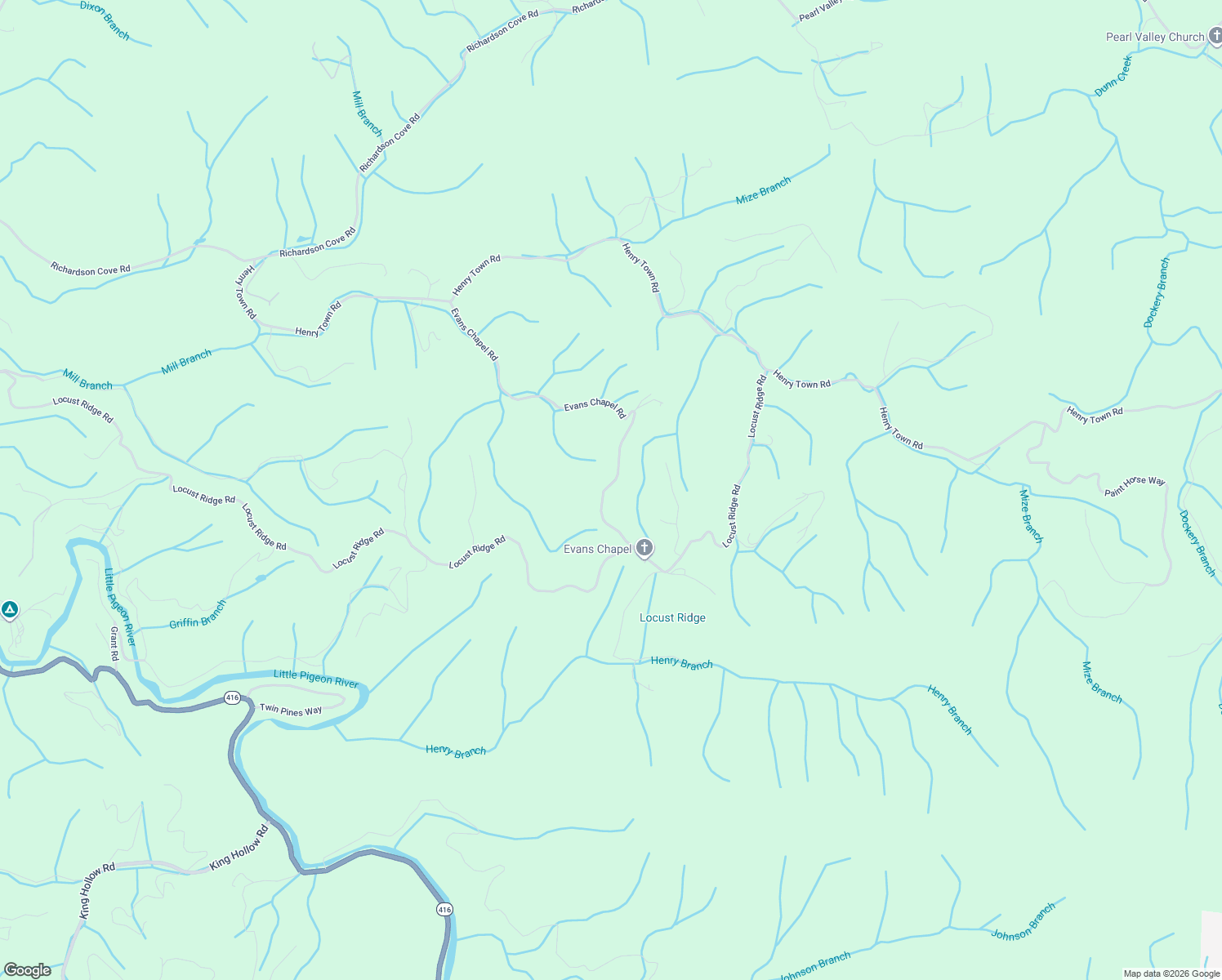 map of restaurants, bars, coffee shops, grocery stores, and more near 4170 Evans Chapel Road in Sevierville