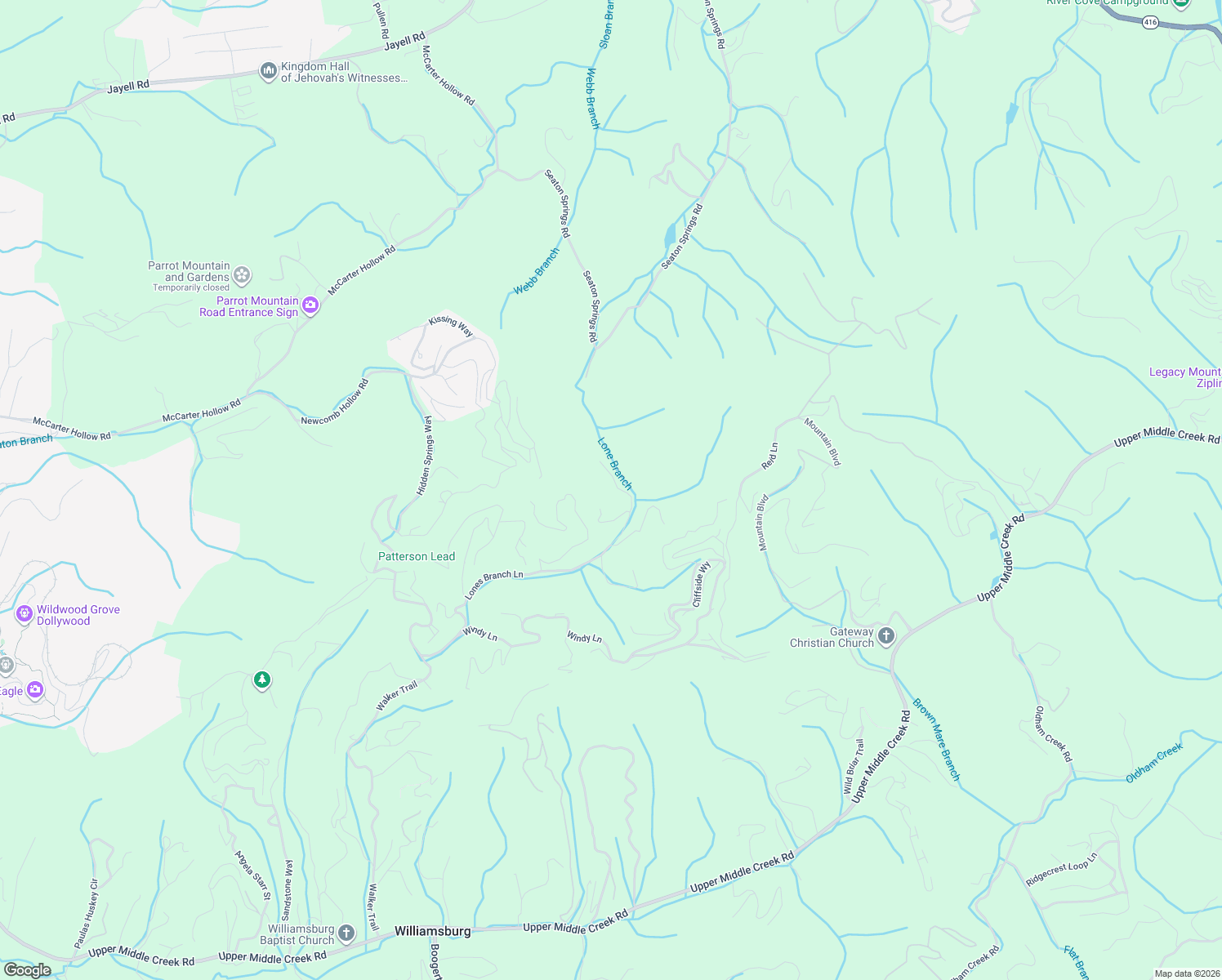 map of restaurants, bars, coffee shops, grocery stores, and more near 2255 Lones Branch Lane in Sevierville