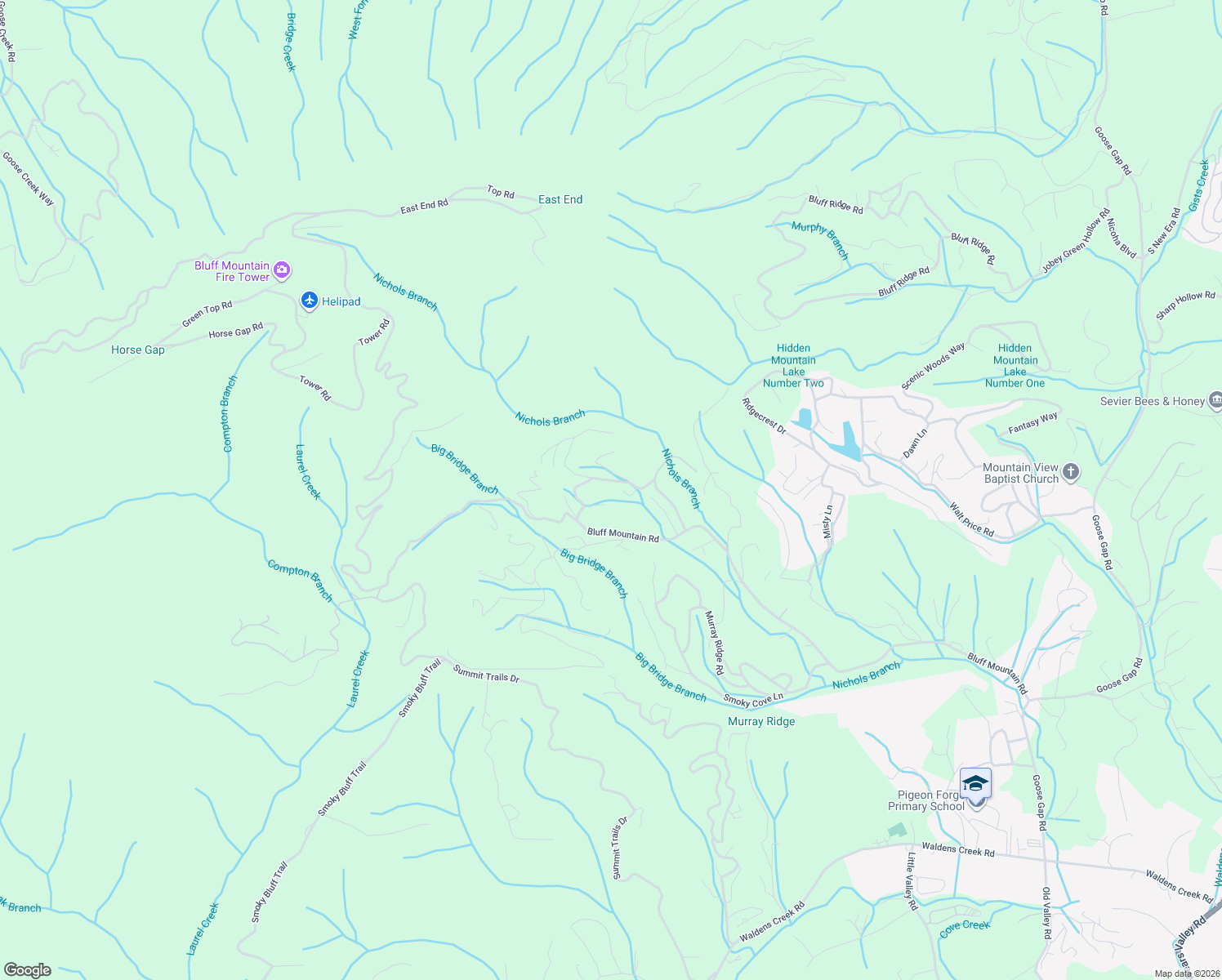 map of restaurants, bars, coffee shops, grocery stores, and more near 2105 Memory Way in Sevierville