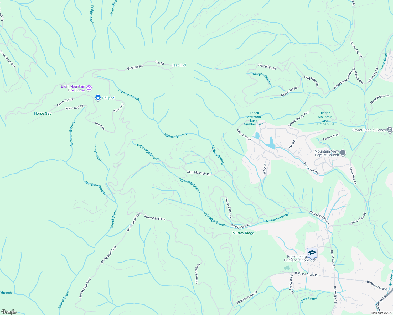 map of restaurants, bars, coffee shops, grocery stores, and more near 2105 Memory Way in Sevierville
