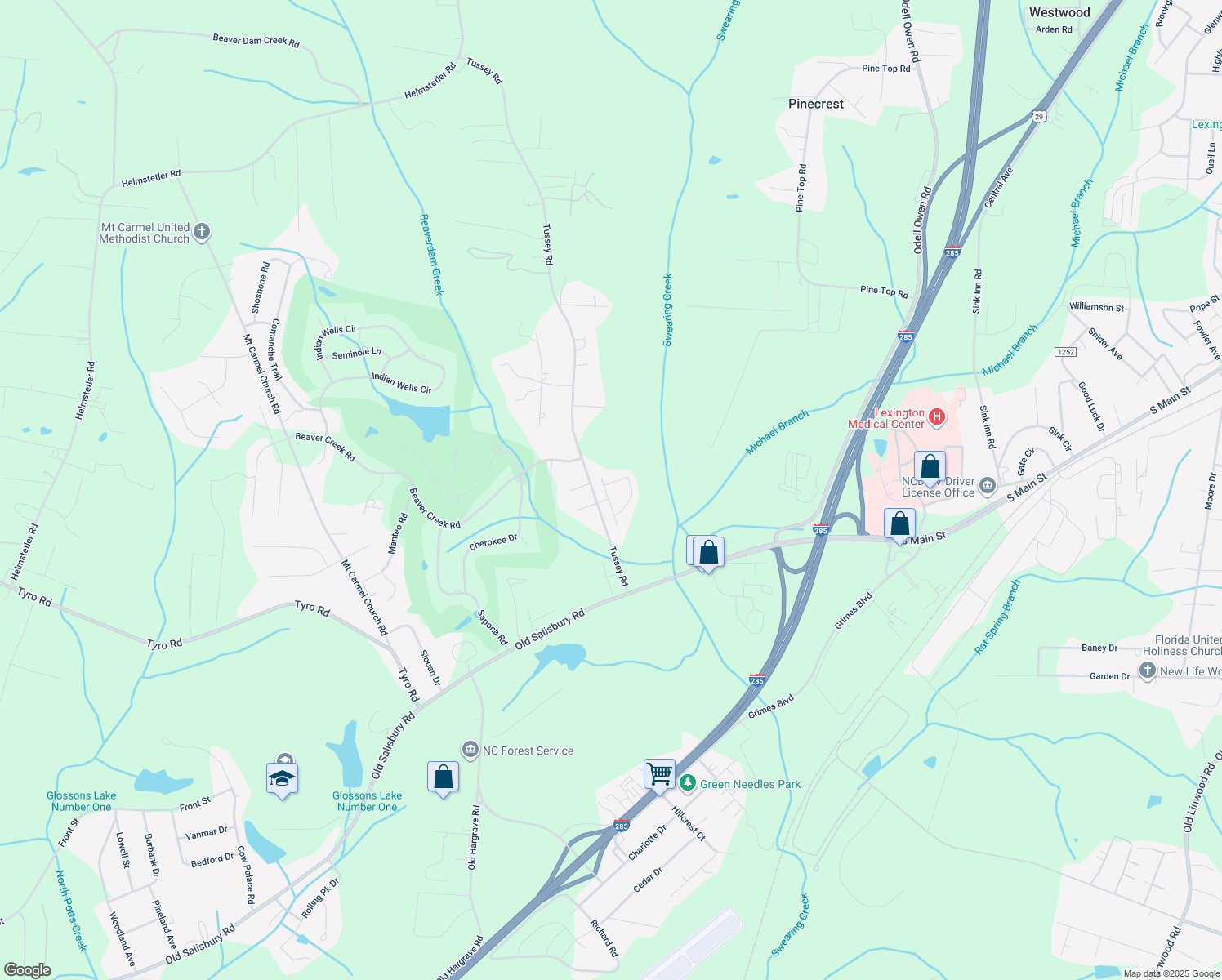 map of restaurants, bars, coffee shops, grocery stores, and more near 301 Hadley Drive in Lexington