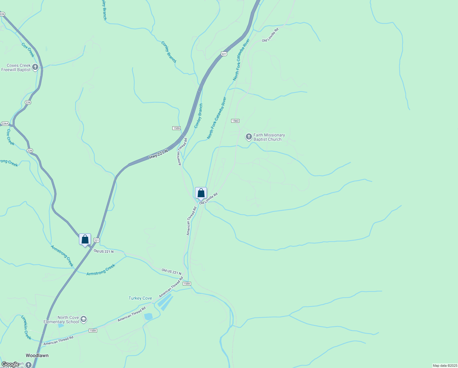 map of restaurants, bars, coffee shops, grocery stores, and more near 294 Old Linville Road in Marion