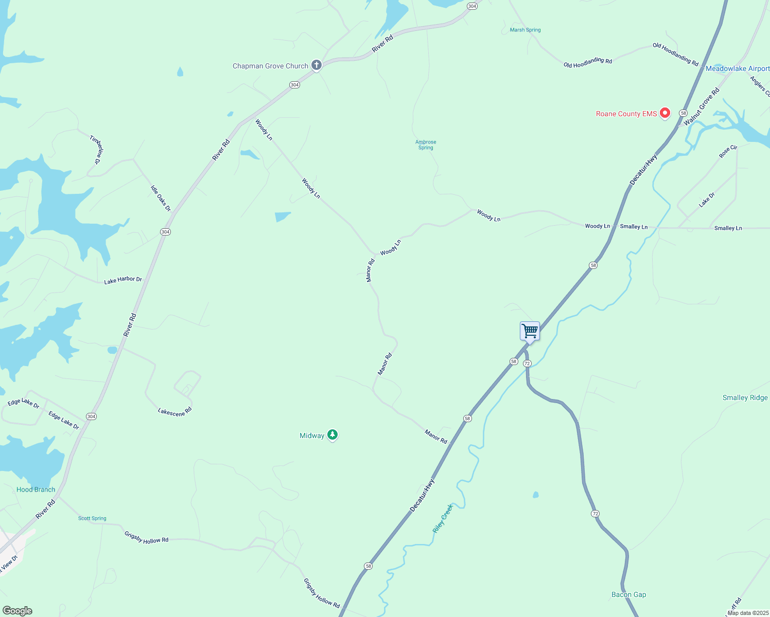 map of restaurants, bars, coffee shops, grocery stores, and more near 264 Manor Road in Kingston