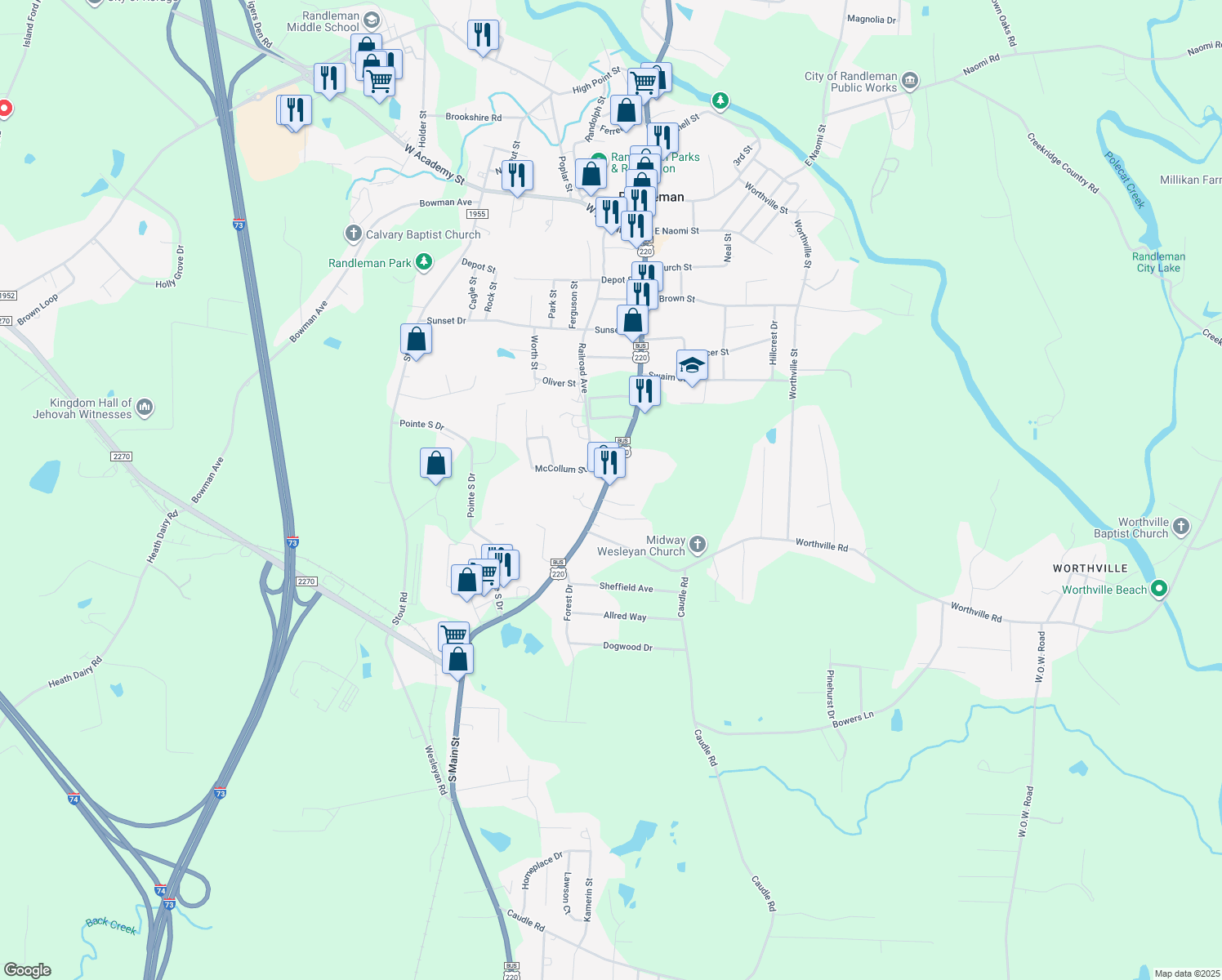 725 South Main Street, Randleman NC Walk Score
