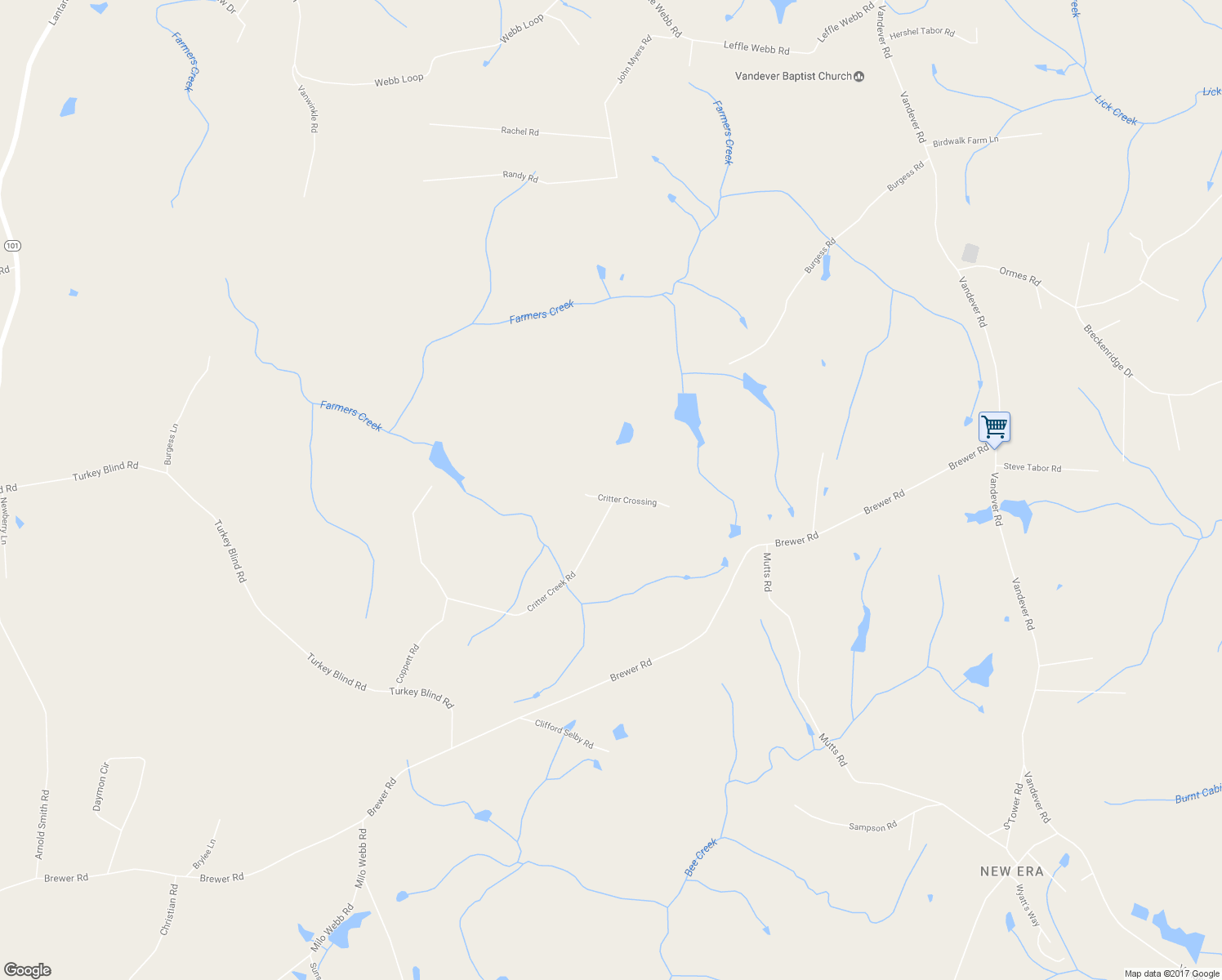map of restaurants, bars, coffee shops, grocery stores, and more near 97 Critter Crossing in Crossville