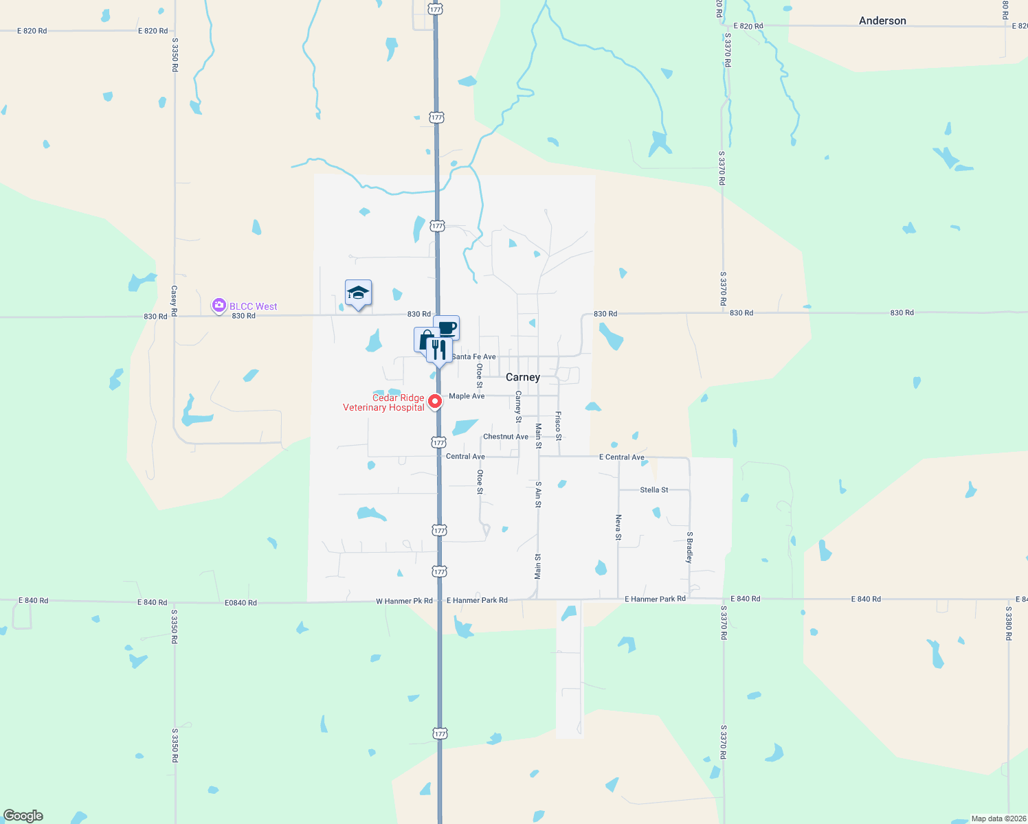 map of restaurants, bars, coffee shops, grocery stores, and more near 110 Carney Street in Carney