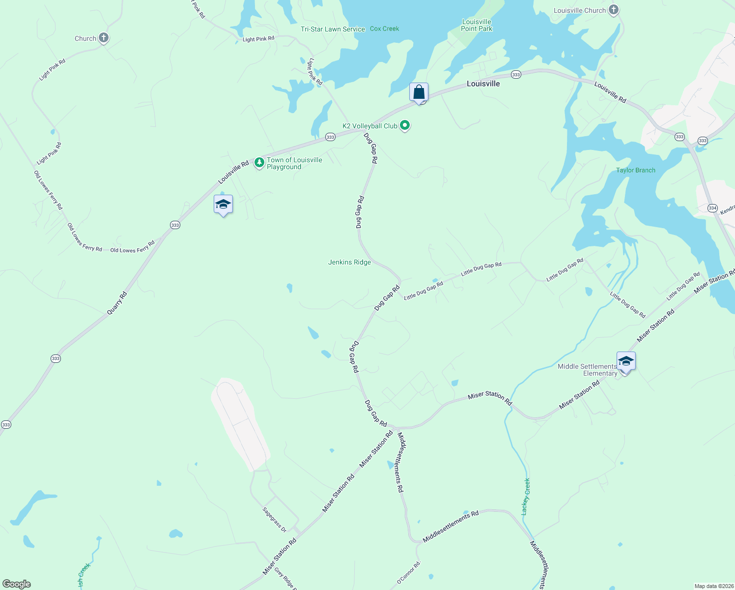 map of restaurants, bars, coffee shops, grocery stores, and more near 3514 McDonald Road in Louisville