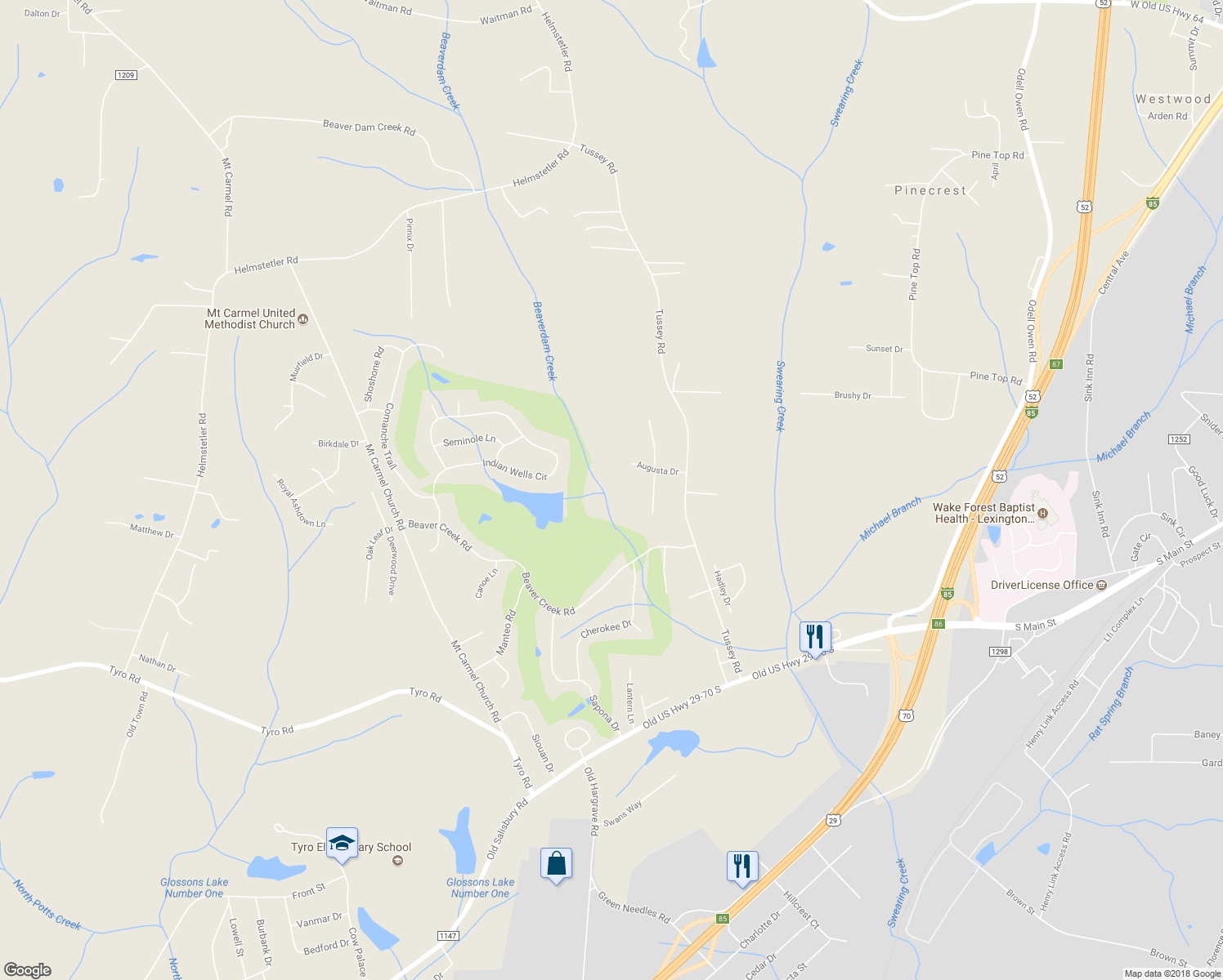map of restaurants, bars, coffee shops, grocery stores, and more near 114 Sawgrass Lane South in Lexington