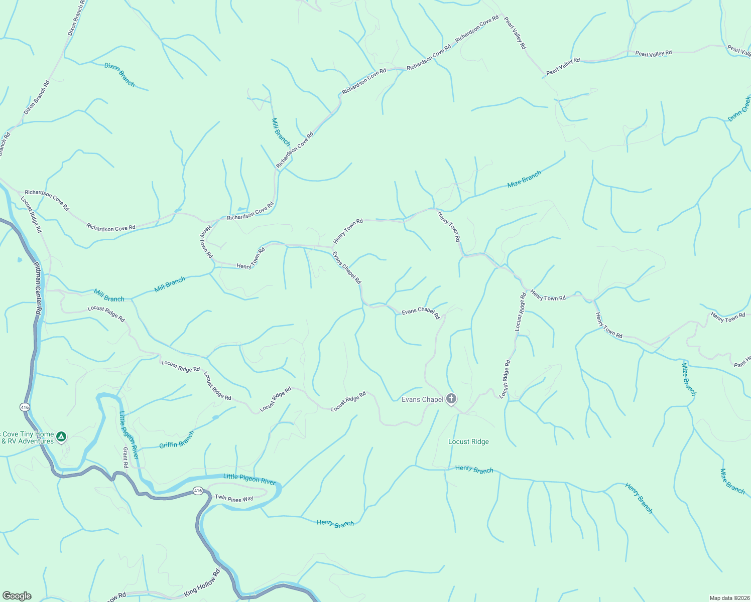 map of restaurants, bars, coffee shops, grocery stores, and more near 4306 Evans Chapel Rd in Sevierville