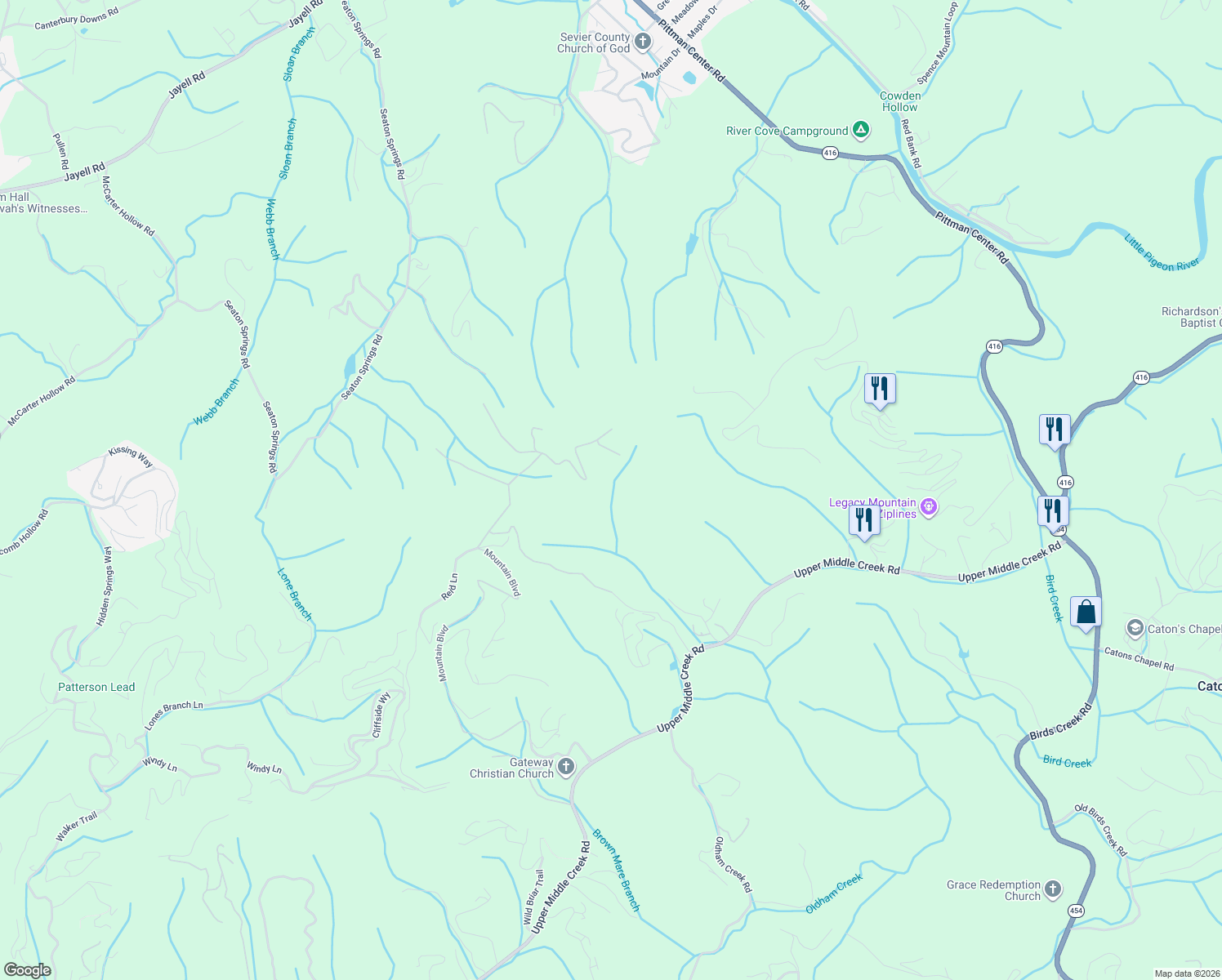 map of restaurants, bars, coffee shops, grocery stores, and more near in Sevierville