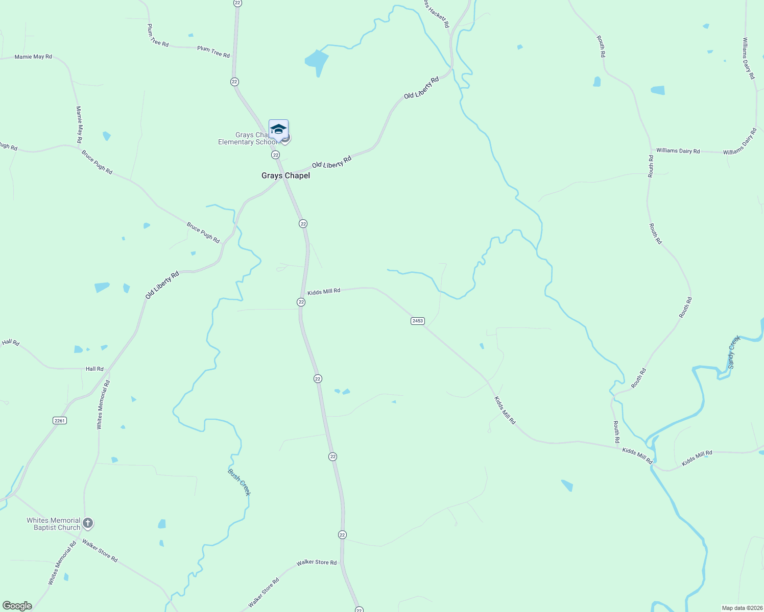 map of restaurants, bars, coffee shops, grocery stores, and more near 3418 Kidds Mill Road in Franklinville