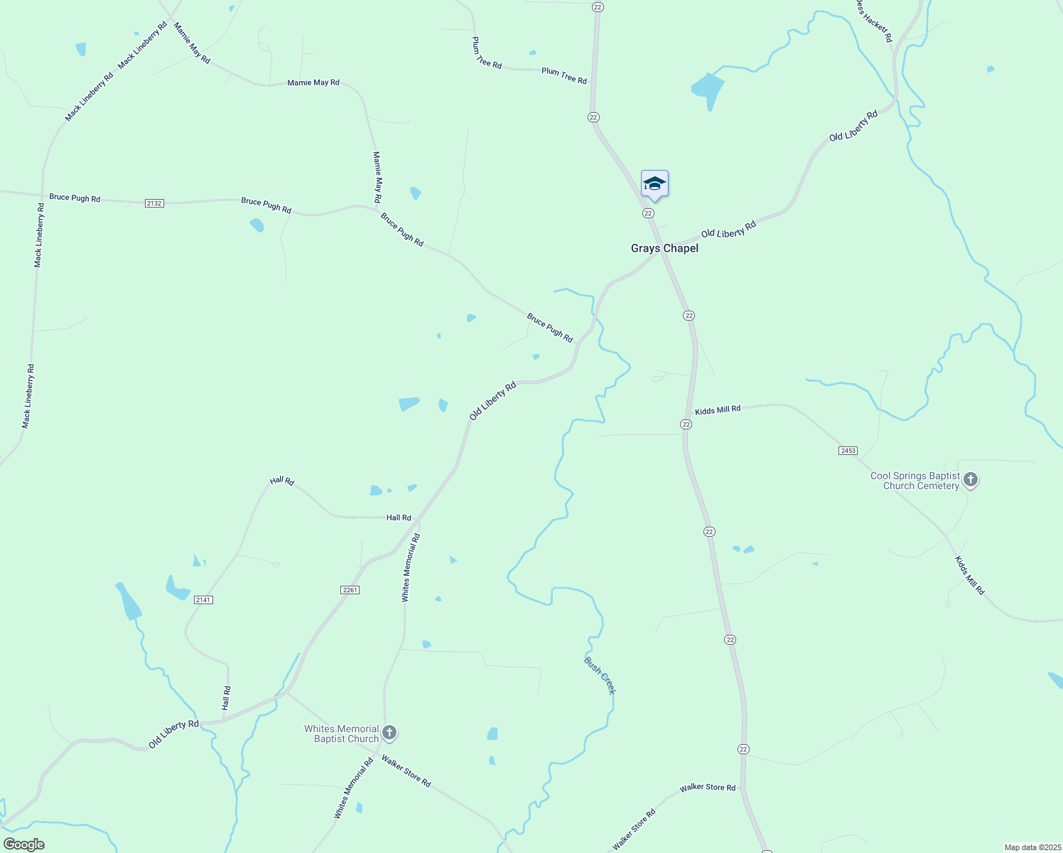 map of restaurants, bars, coffee shops, grocery stores, and more near 5092 Old Liberty Rd in Franklinville