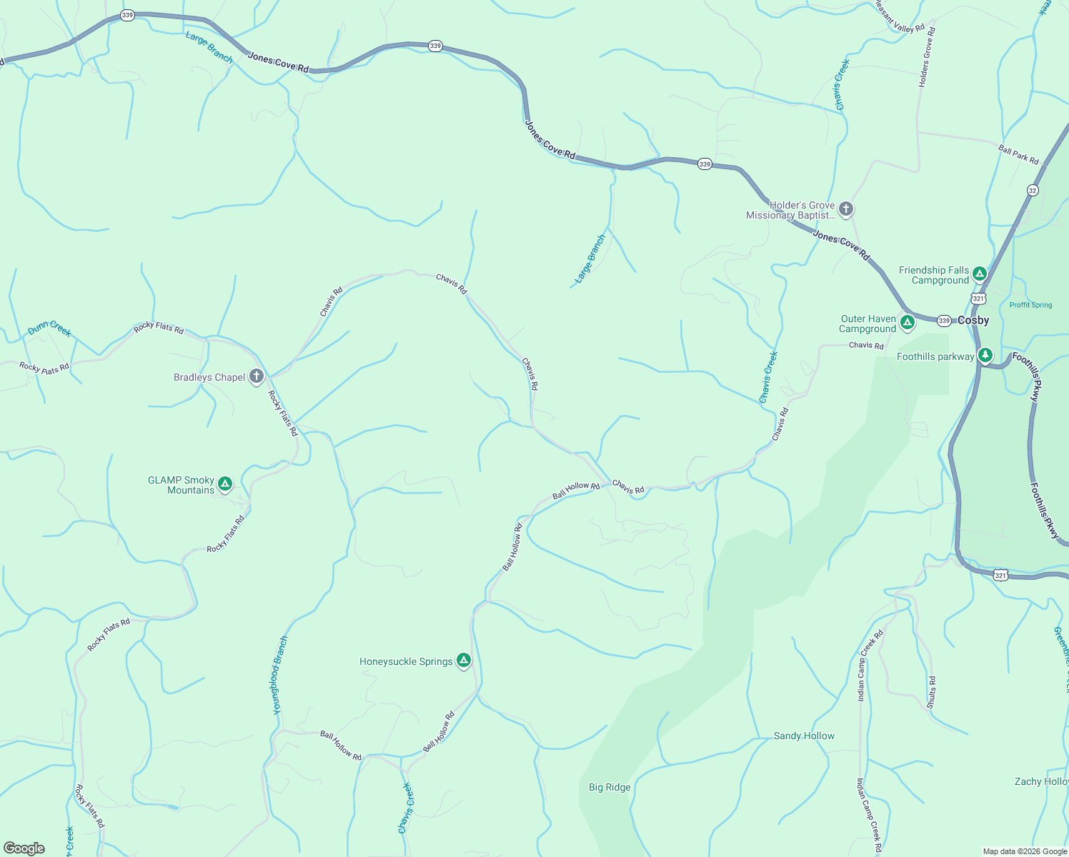 map of restaurants, bars, coffee shops, grocery stores, and more near 4474 Chavis Road in Cosby