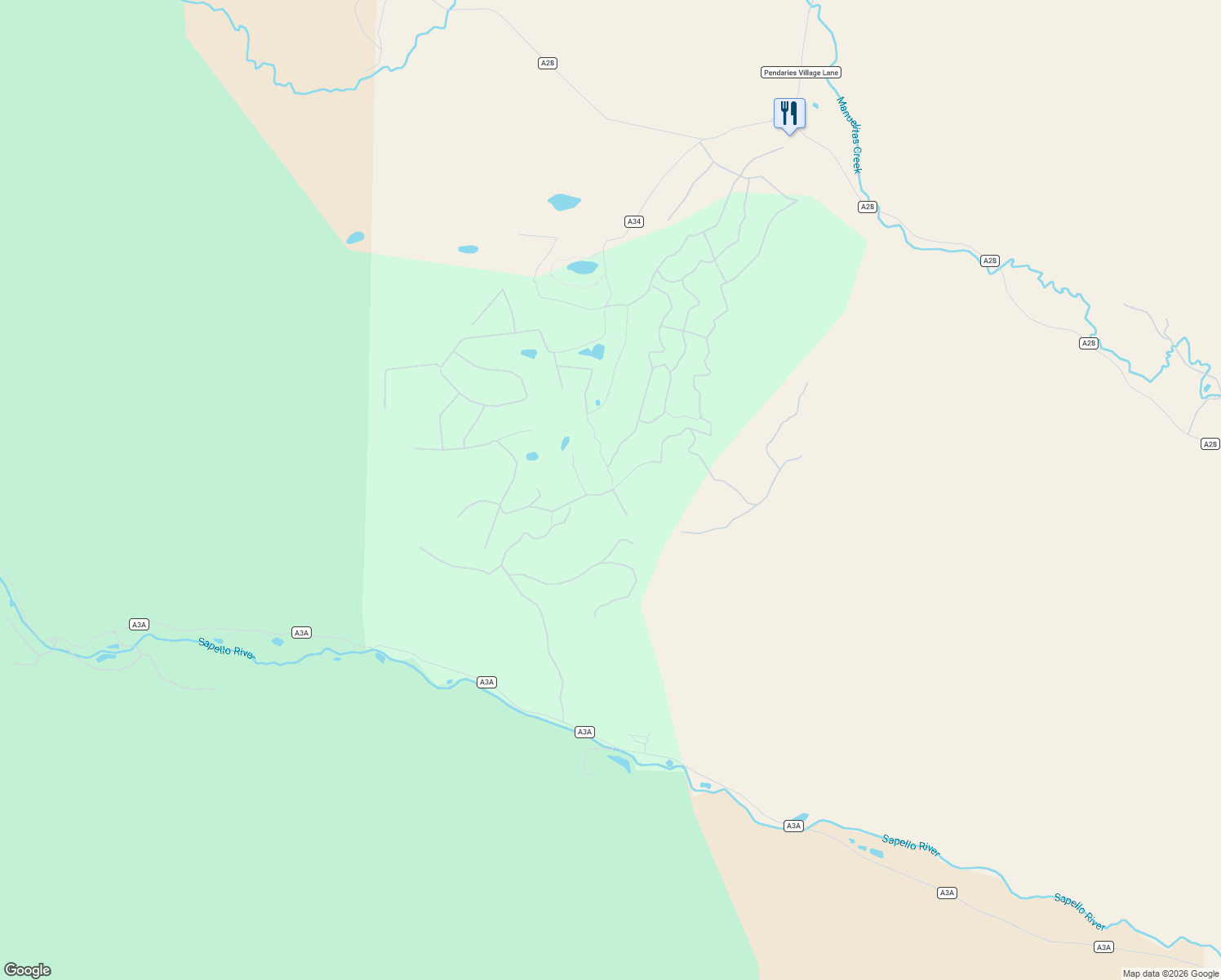 map of restaurants, bars, coffee shops, grocery stores, and more near Golf Drive in Sapello