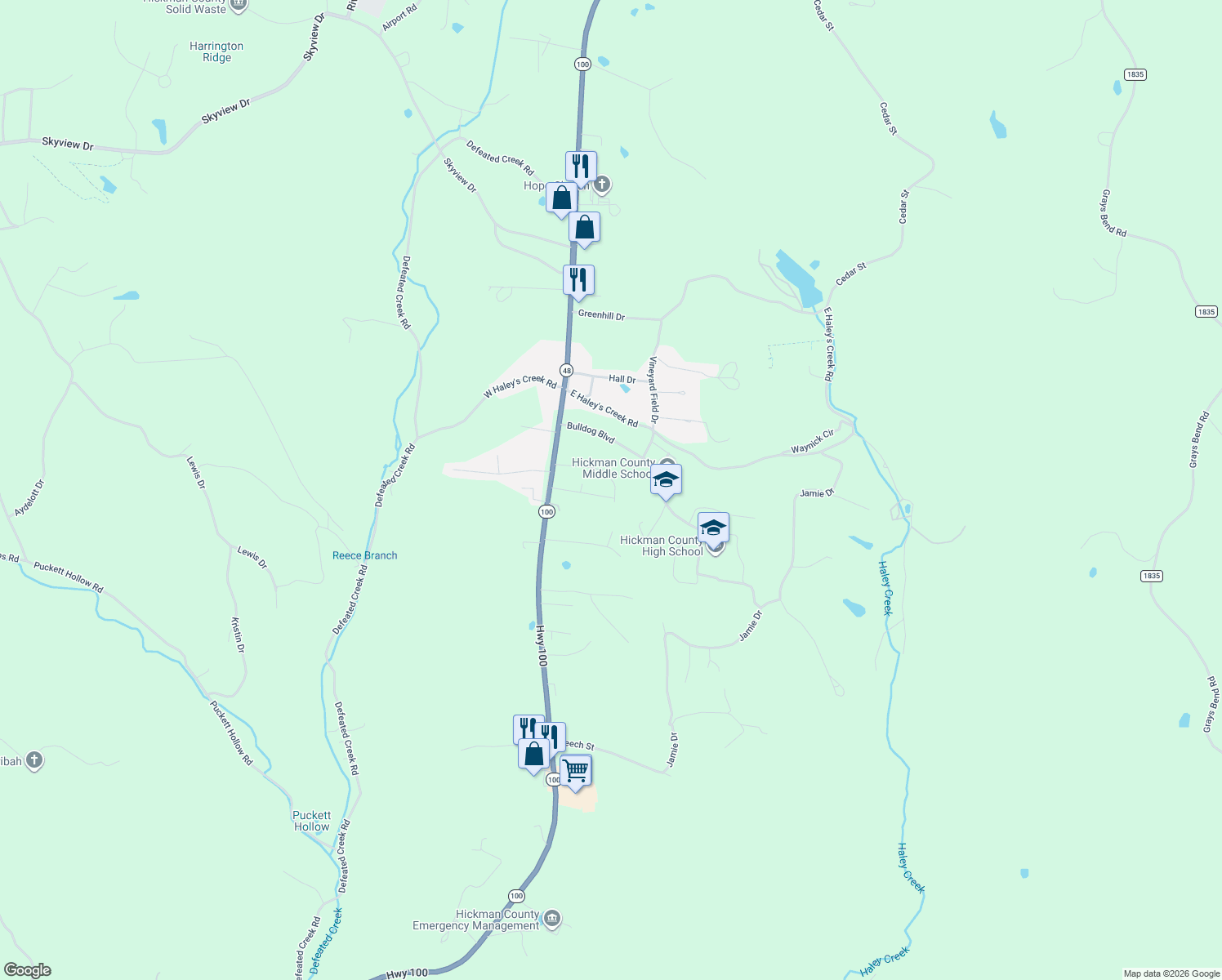 map of restaurants, bars, coffee shops, grocery stores, and more near 1416 Oakmont Cir in Centerville