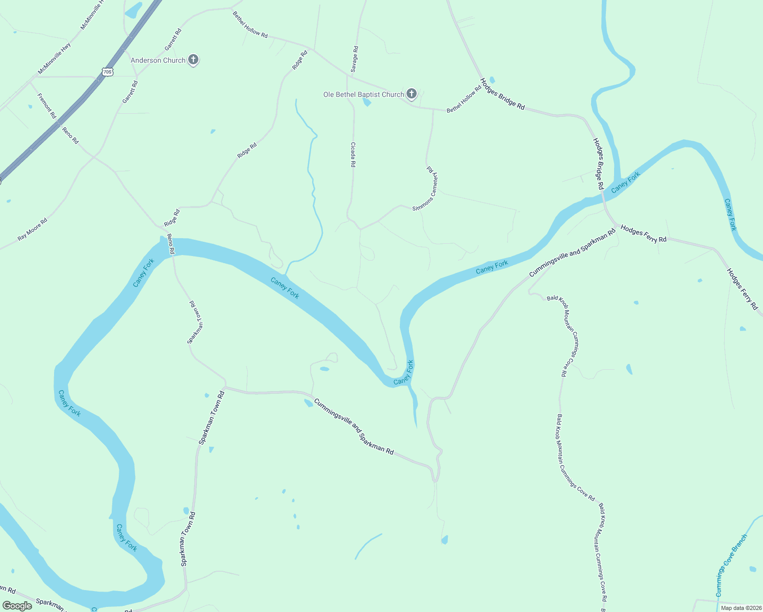 map of restaurants, bars, coffee shops, grocery stores, and more near 1370 Simmons Cemetery Road in Quebeck