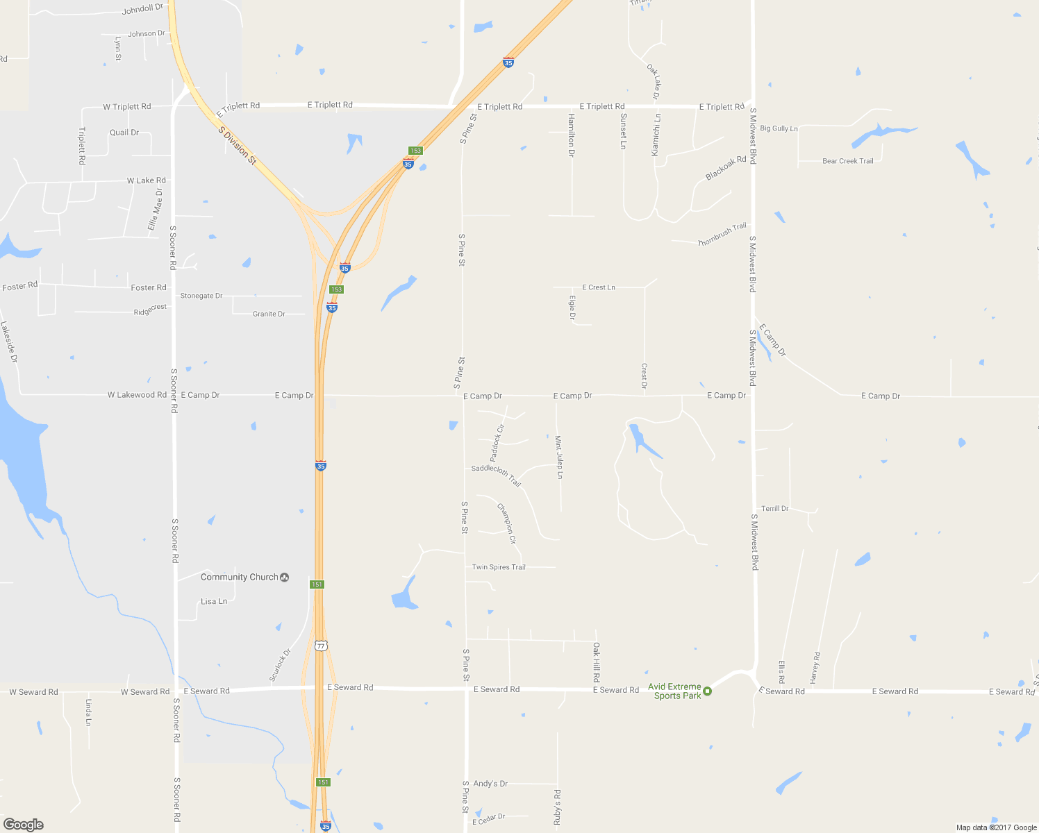 map of restaurants, bars, coffee shops, grocery stores, and more near 1751 Classic Run in Guthrie