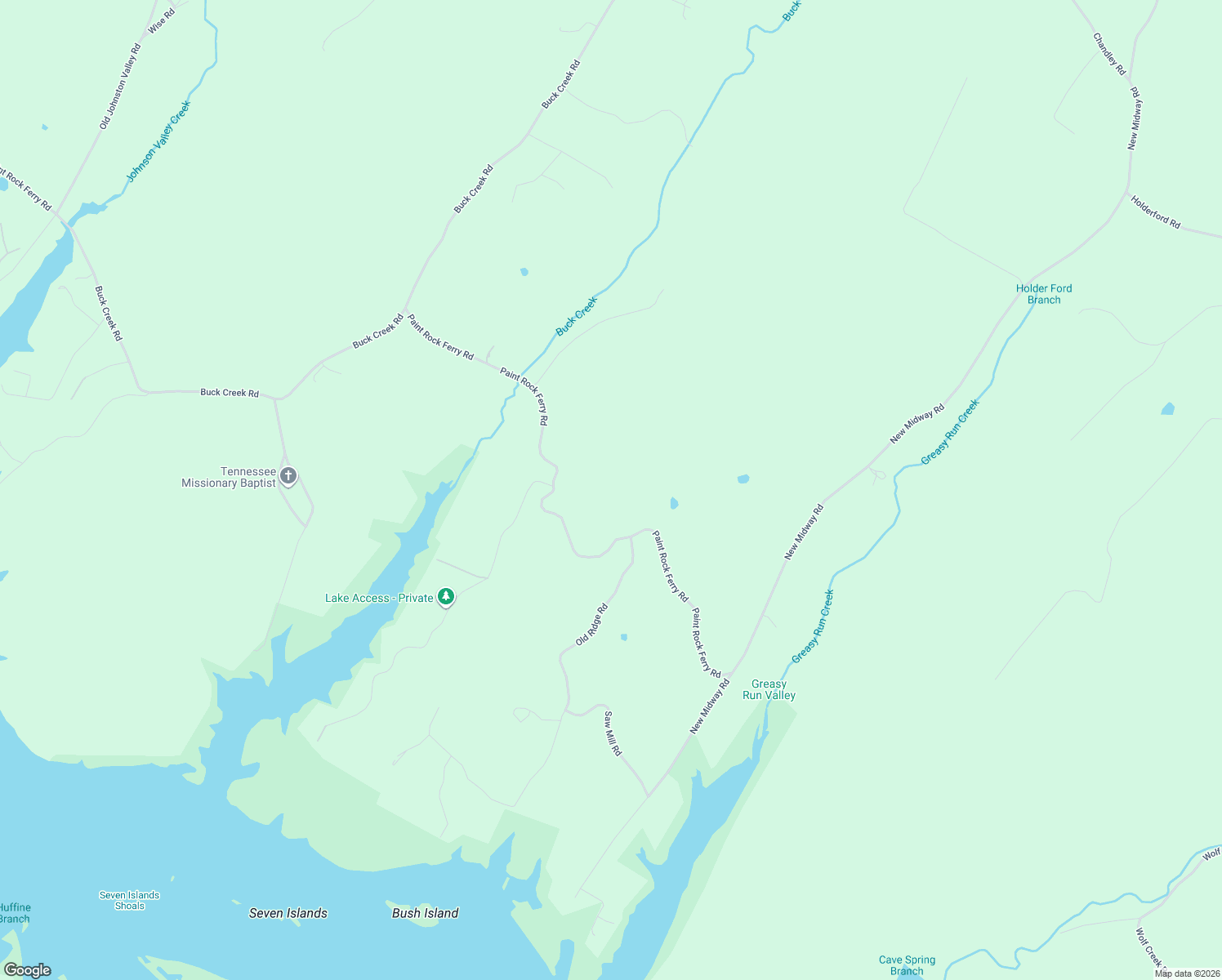 map of restaurants, bars, coffee shops, grocery stores, and more near 2227 Paint Rock Ferry Road in Kingston