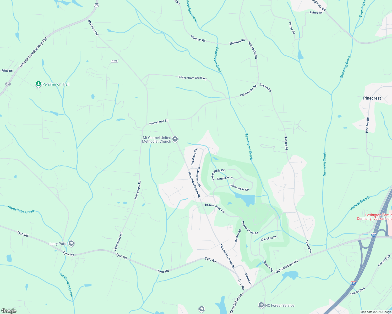 map of restaurants, bars, coffee shops, grocery stores, and more near 107 Shoshone Road in Lexington
