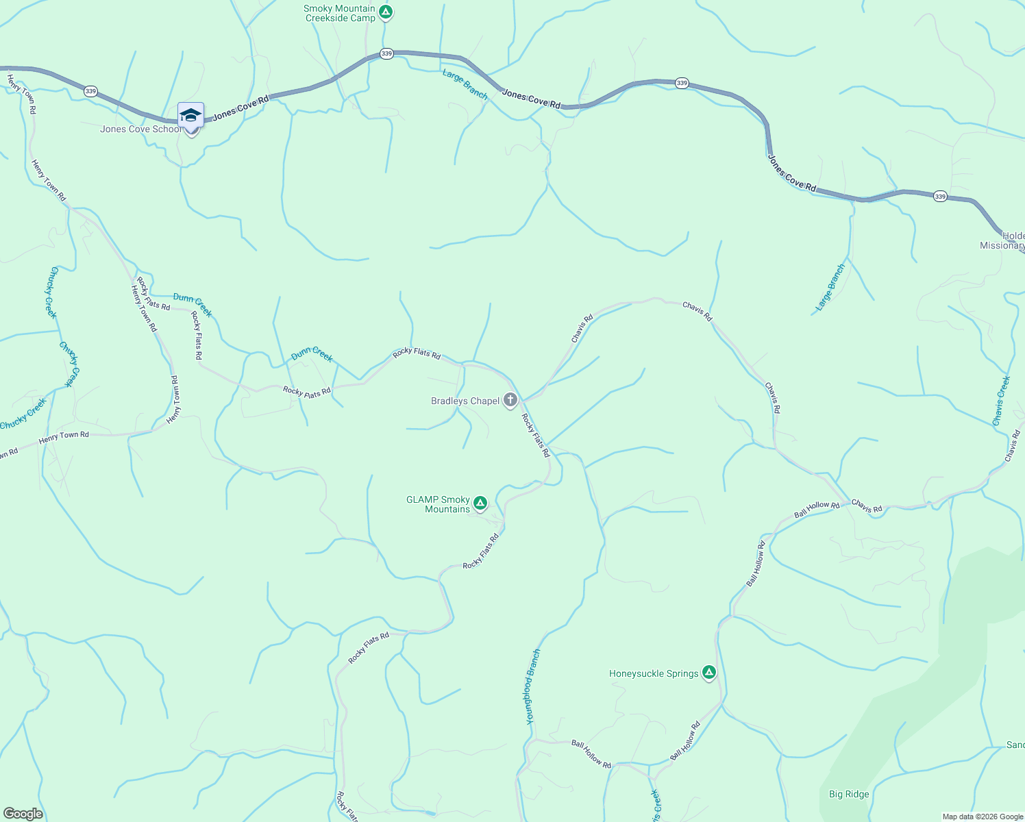 map of restaurants, bars, coffee shops, grocery stores, and more near 1078 Rocky Flats Road in Cosby