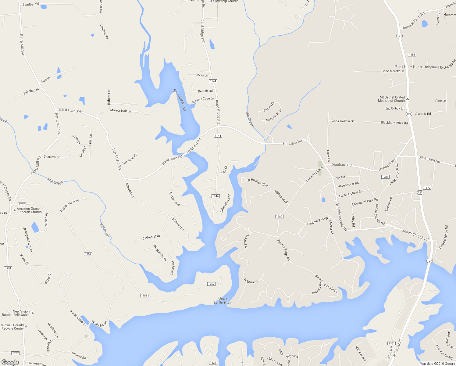 map of restaurants, bars, coffee shops, grocery stores, and more near 70 Lakeside Loop in Hickory