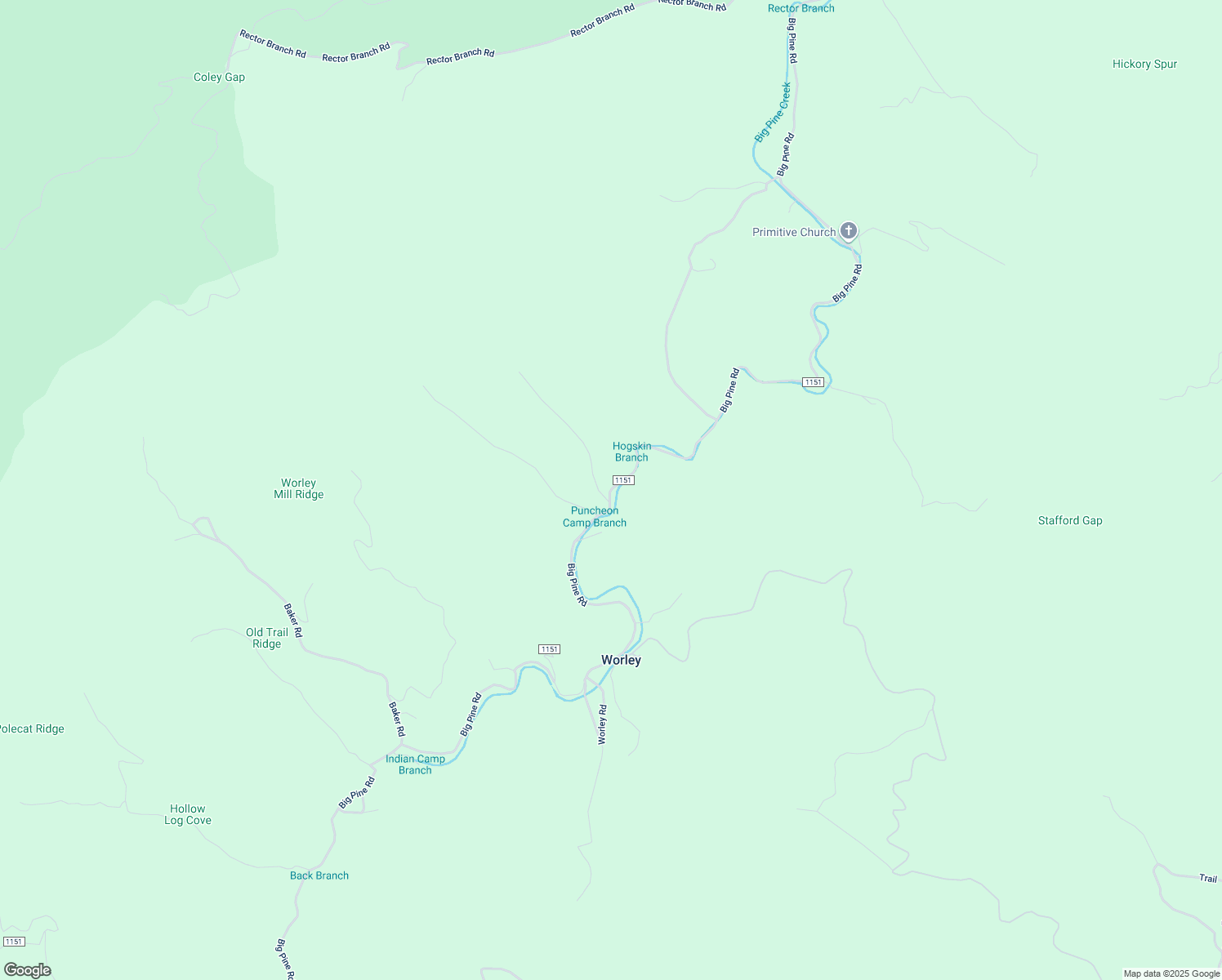 map of restaurants, bars, coffee shops, grocery stores, and more near Big Pine Road in Madison County