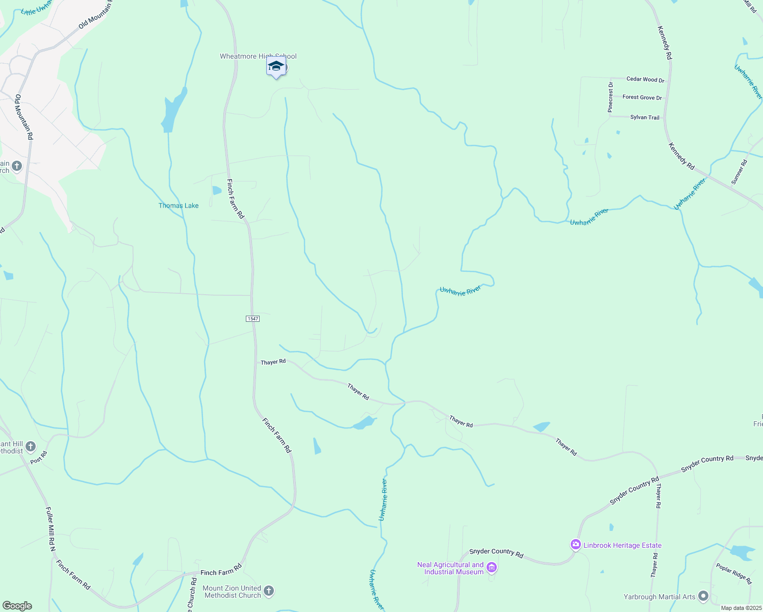 map of restaurants, bars, coffee shops, grocery stores, and more near 2582 Wildwood Road in Trinity