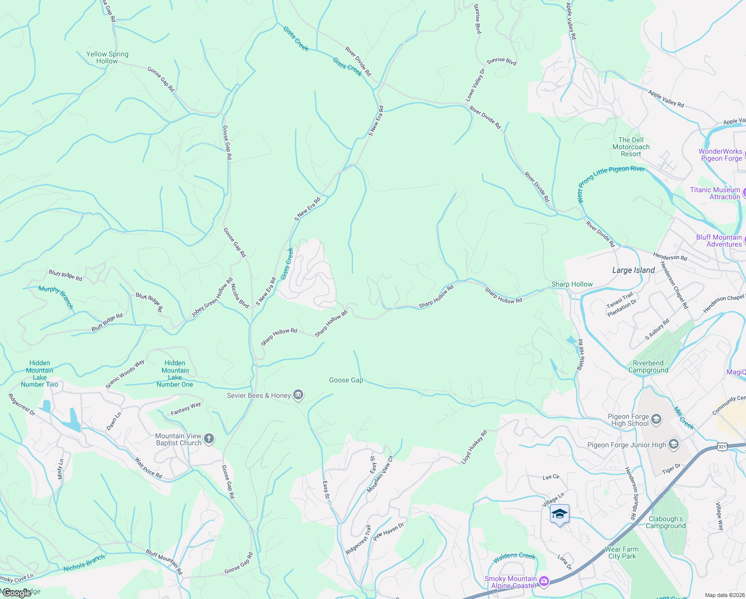 map of restaurants, bars, coffee shops, grocery stores, and more near 1019 Shadow Ridge Drive in Sevierville