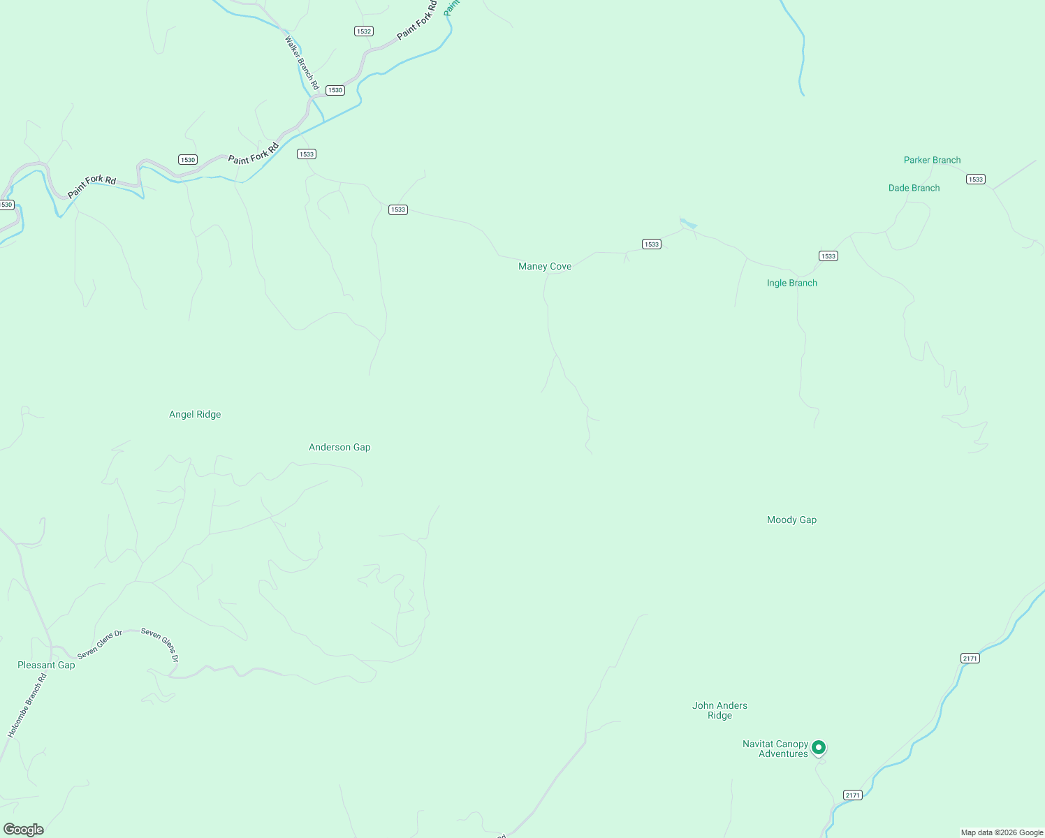 map of restaurants, bars, coffee shops, grocery stores, and more near 90 Drake Cove Road in Mars Hill