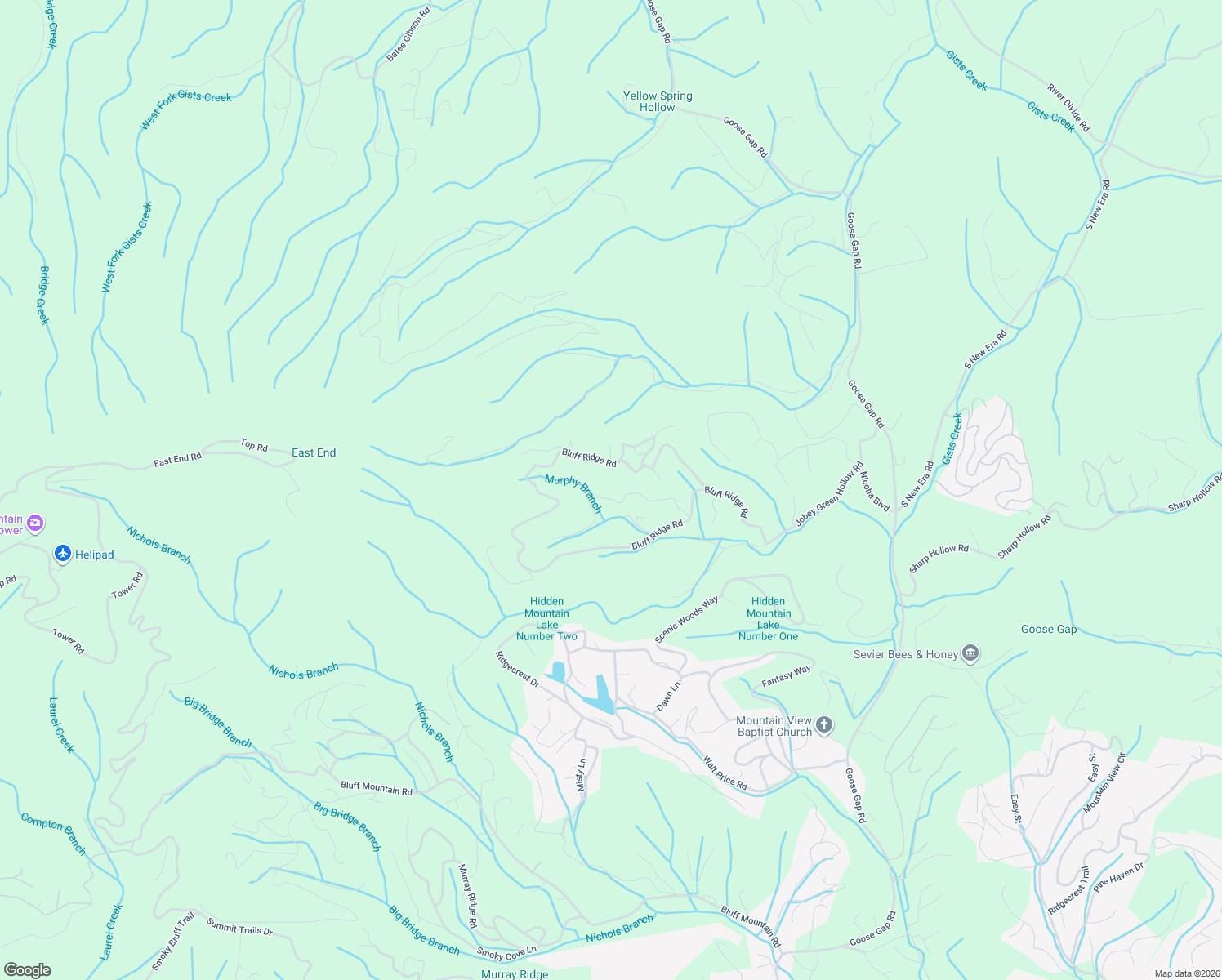 map of restaurants, bars, coffee shops, grocery stores, and more near 1554 Bear Valley Road in Sevierville