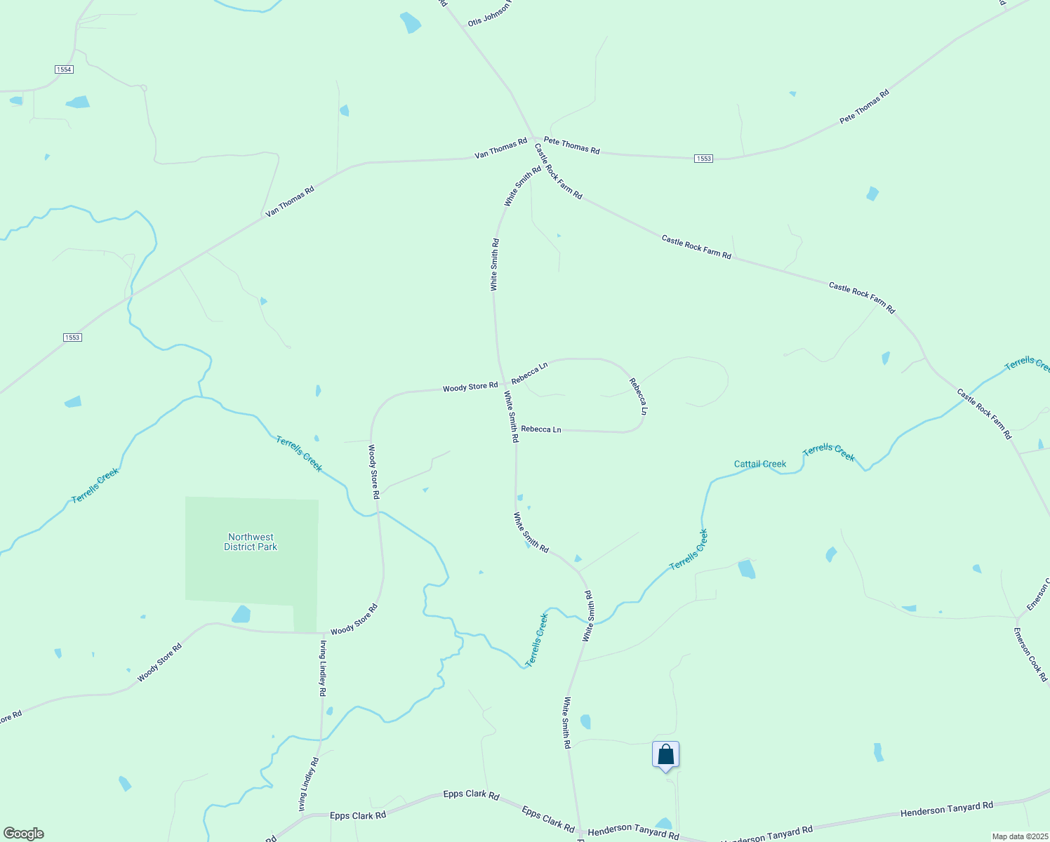 map of restaurants, bars, coffee shops, grocery stores, and more near 17 Rebecca Lane in Siler City