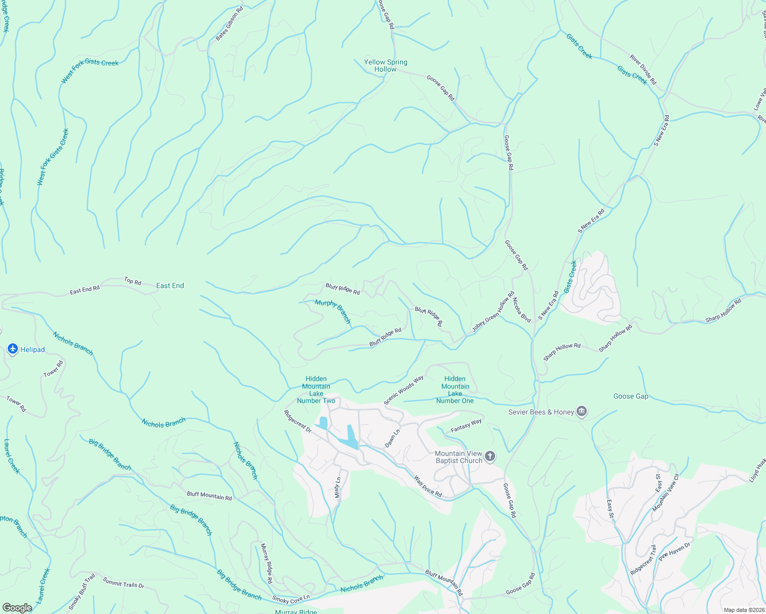 map of restaurants, bars, coffee shops, grocery stores, and more near 1714 Bear View Road in Sevierville