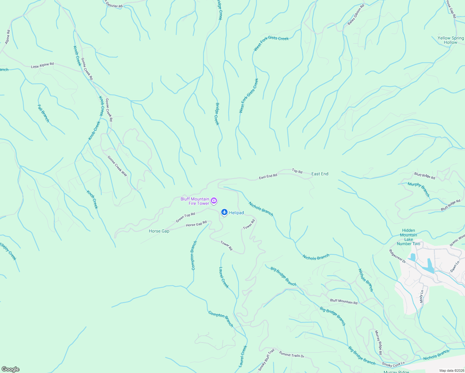 map of restaurants, bars, coffee shops, grocery stores, and more near 2592 Bluff Mountain Road in Pigeon Forge