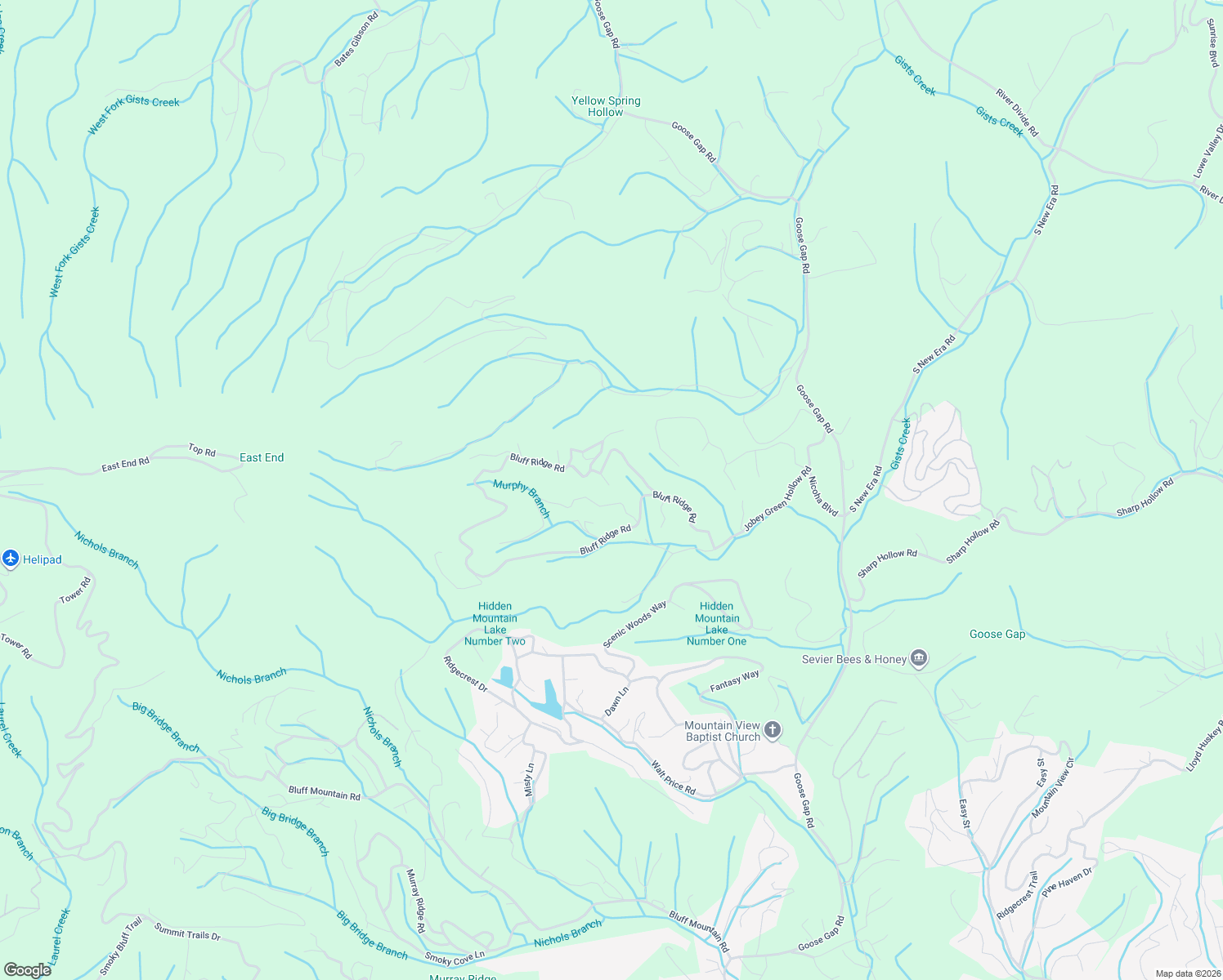 map of restaurants, bars, coffee shops, grocery stores, and more near 1714 Bear View Road in Sevierville