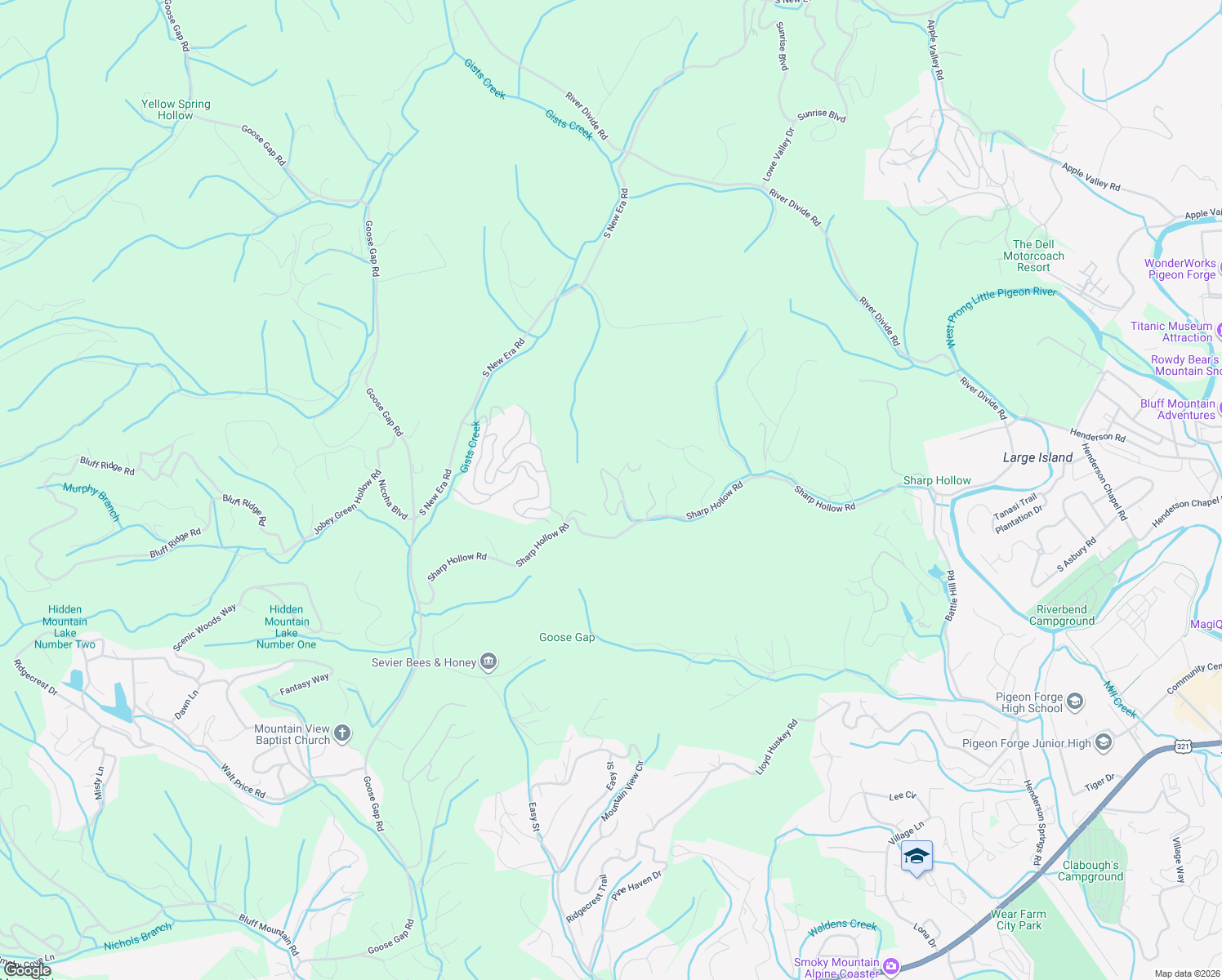 map of restaurants, bars, coffee shops, grocery stores, and more near 1019 Shadow Ridge Drive in Sevierville