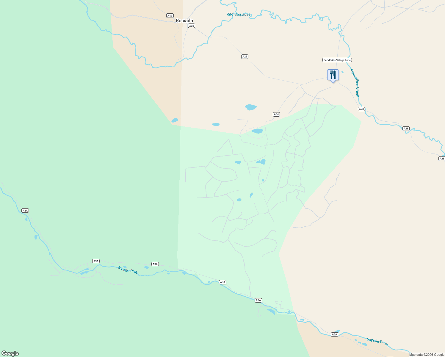 map of restaurants, bars, coffee shops, grocery stores, and more near Unnamed Road in San Miguel