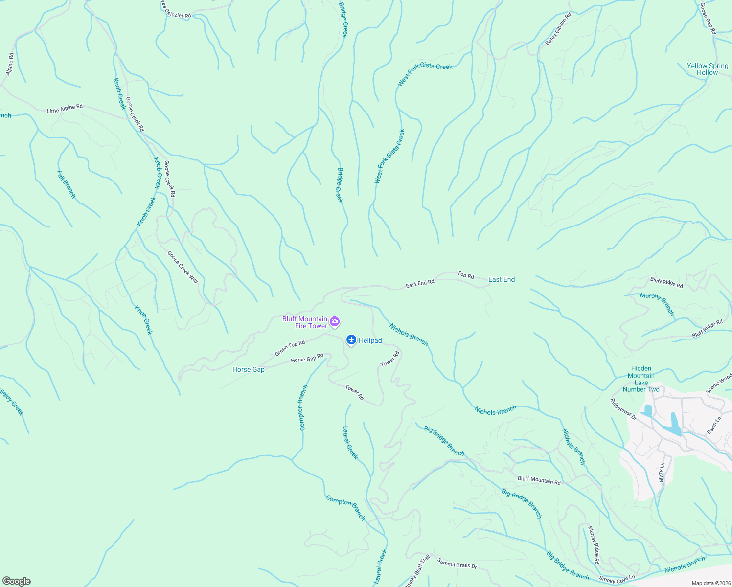 map of restaurants, bars, coffee shops, grocery stores, and more near 2592 Bluff Mountain Road in Pigeon Forge