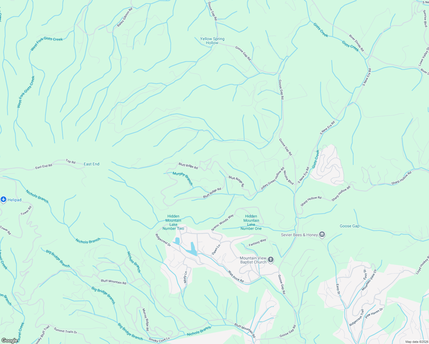 map of restaurants, bars, coffee shops, grocery stores, and more near 1714 Bear View Road in Sevierville
