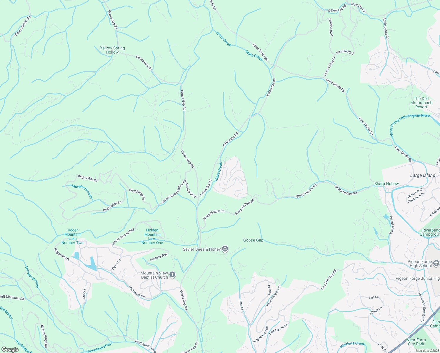 map of restaurants, bars, coffee shops, grocery stores, and more near 2050 Bear Haven Way in Sevierville