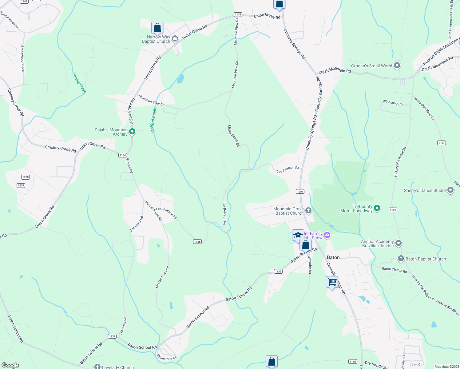map of restaurants, bars, coffee shops, grocery stores, and more near 4545 Walnut Drive in Granite Falls