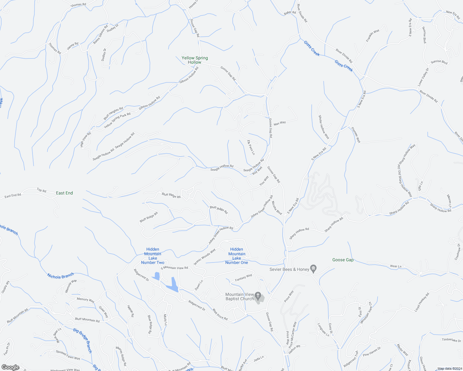 map of restaurants, bars, coffee shops, grocery stores, and more near 1603 Nicoha Boulevard in Sevierville