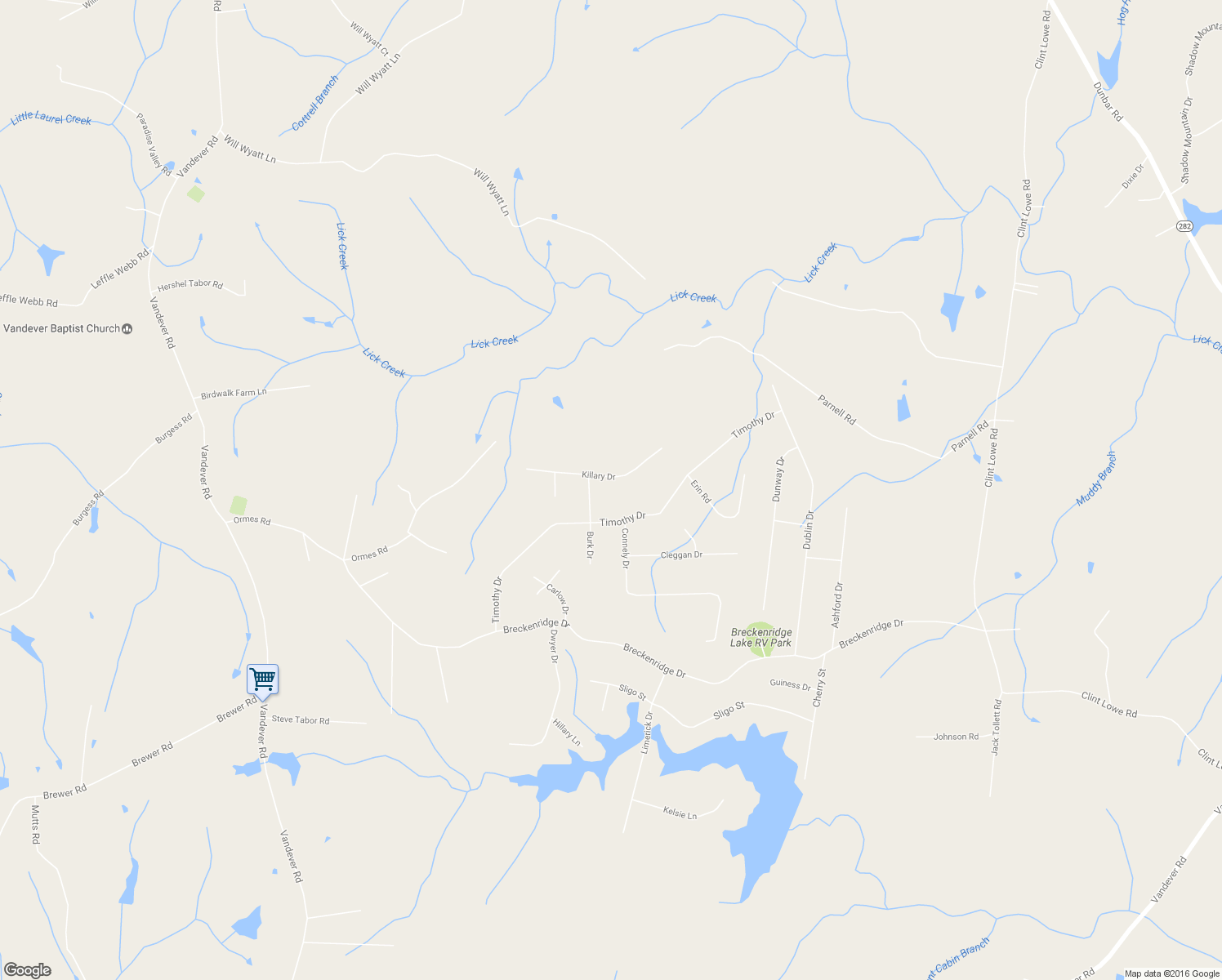 map of restaurants, bars, coffee shops, grocery stores, and more near 270 Killary Drive in Crossville