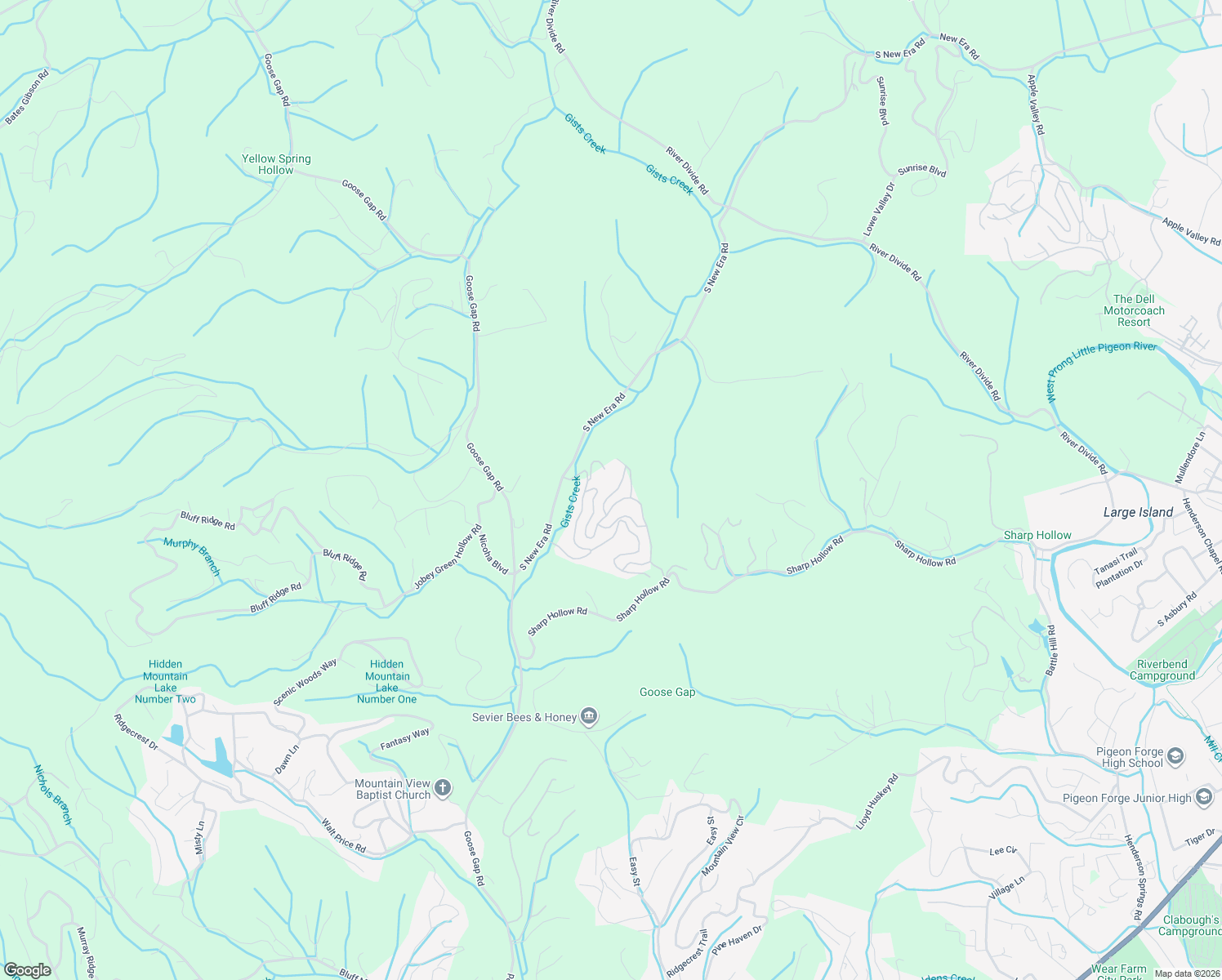 map of restaurants, bars, coffee shops, grocery stores, and more near 1328 Timberwolf Way in Sevierville