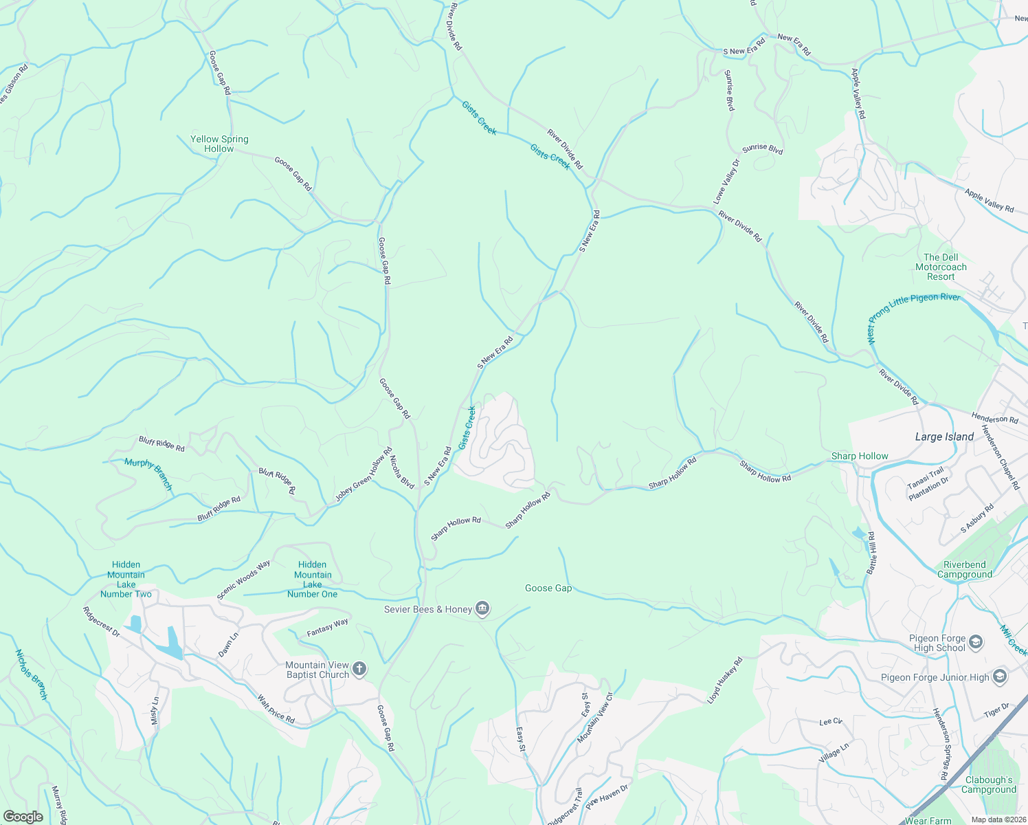 map of restaurants, bars, coffee shops, grocery stores, and more near 1328 Timberwolf Way in Sevierville