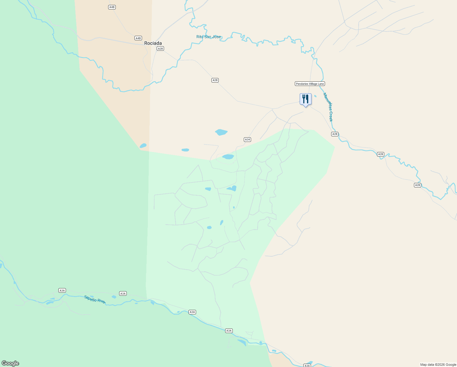 map of restaurants, bars, coffee shops, grocery stores, and more near Forest Drive West in San Miguel