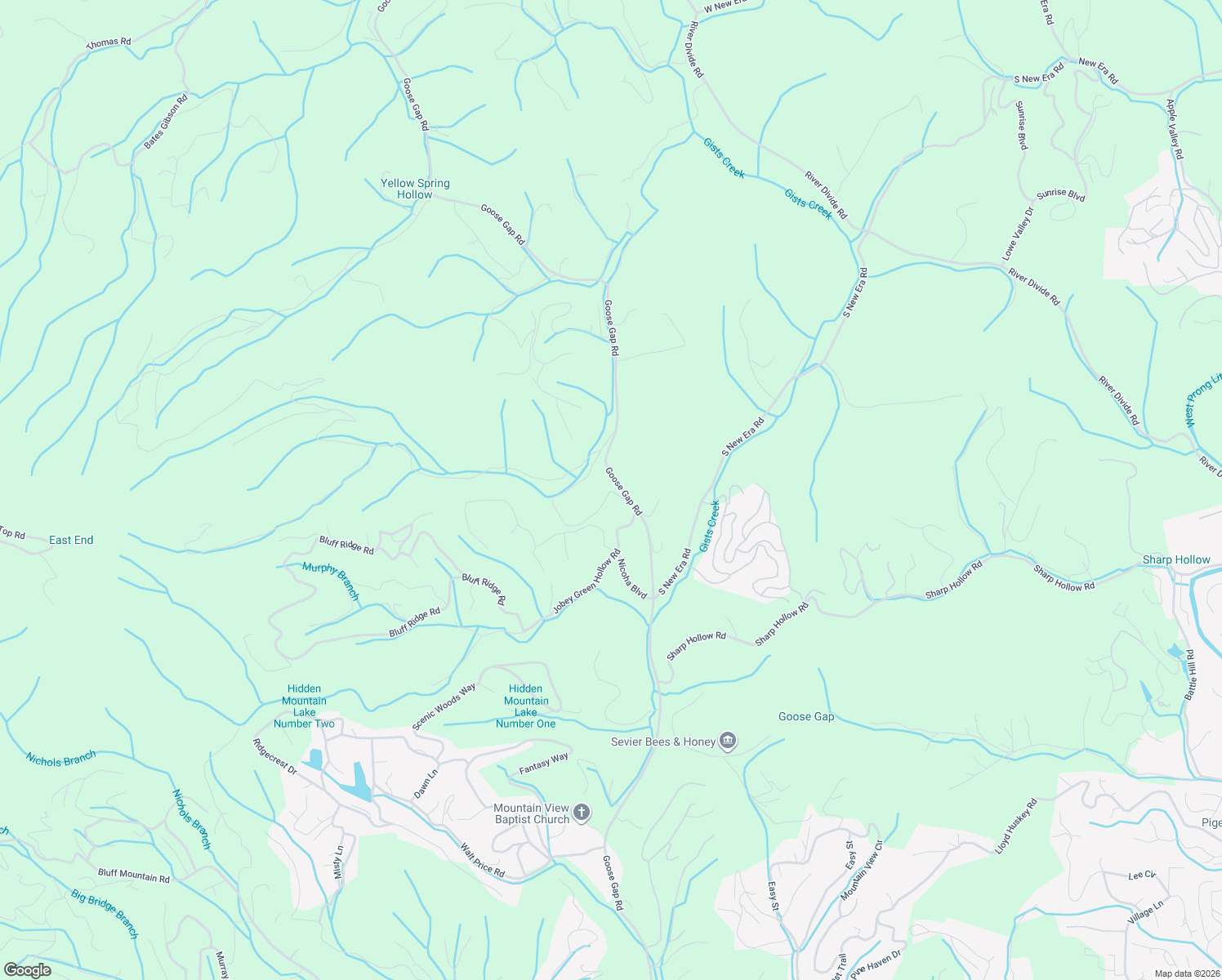 map of restaurants, bars, coffee shops, grocery stores, and more near 1746 Goose Gap Road in Sevierville