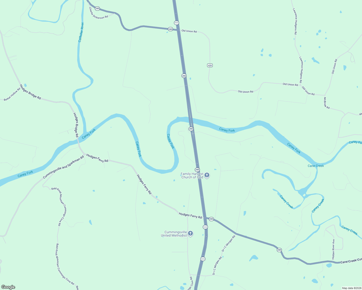 map of restaurants, bars, coffee shops, grocery stores, and more near 285 River Oaks Drive in Sparta