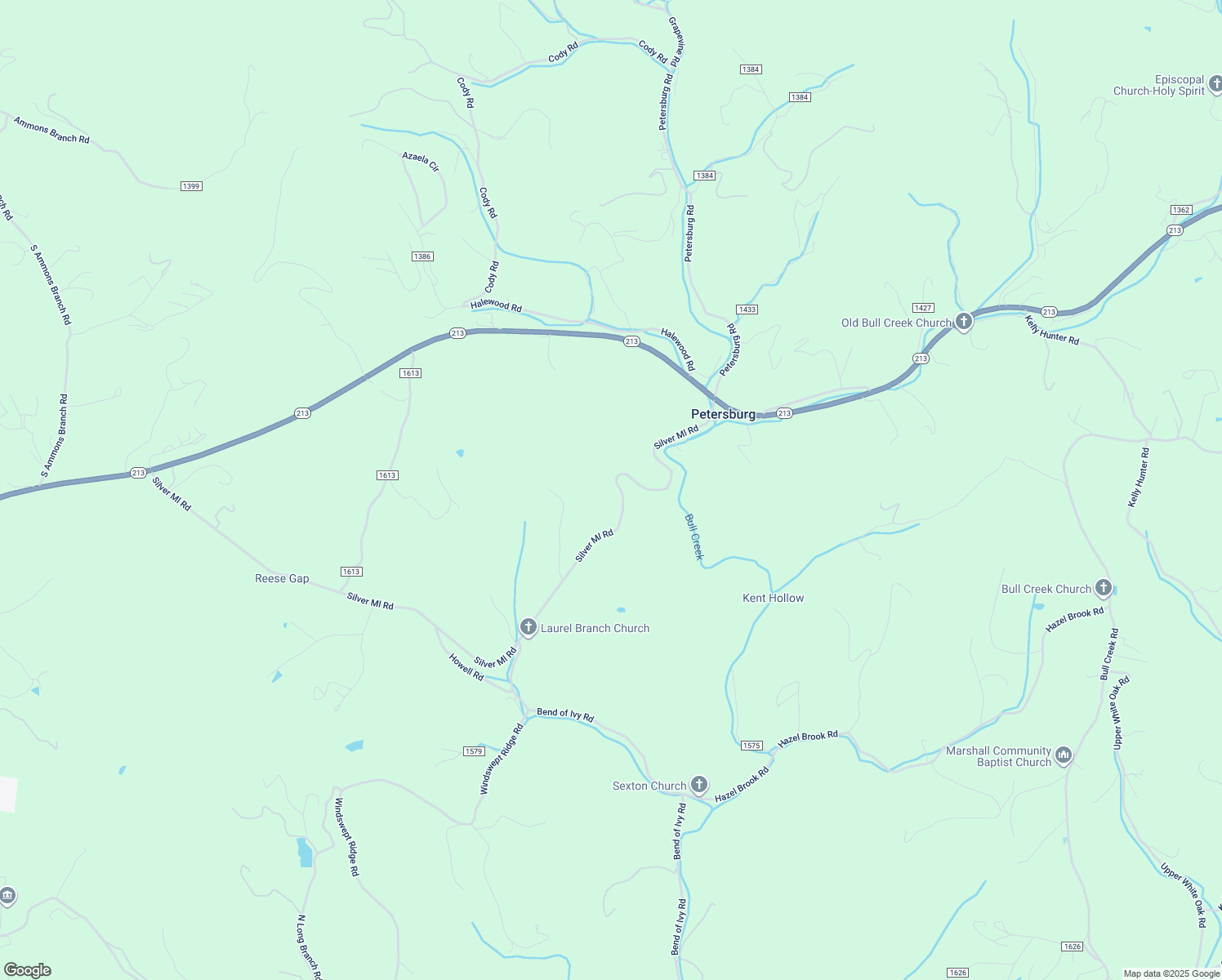 map of restaurants, bars, coffee shops, grocery stores, and more near 1929 Silver Mill Road in Marshall