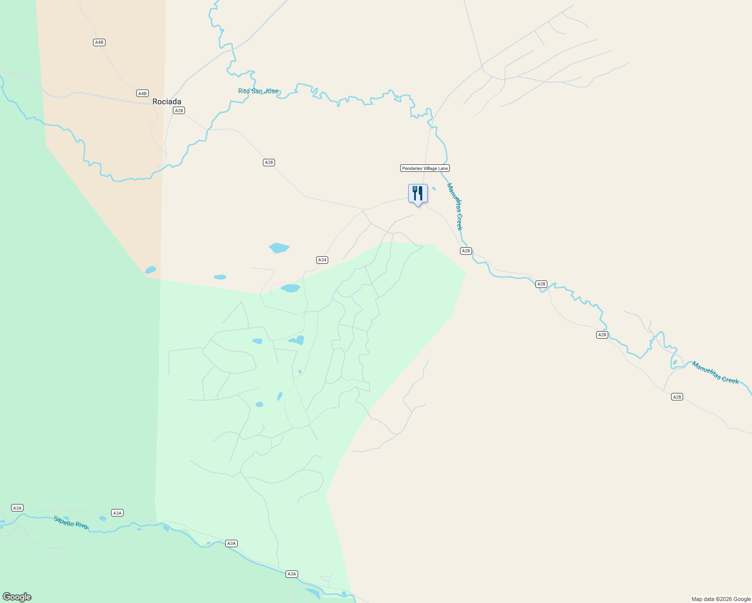map of restaurants, bars, coffee shops, grocery stores, and more near Golf Drive in San Miguel